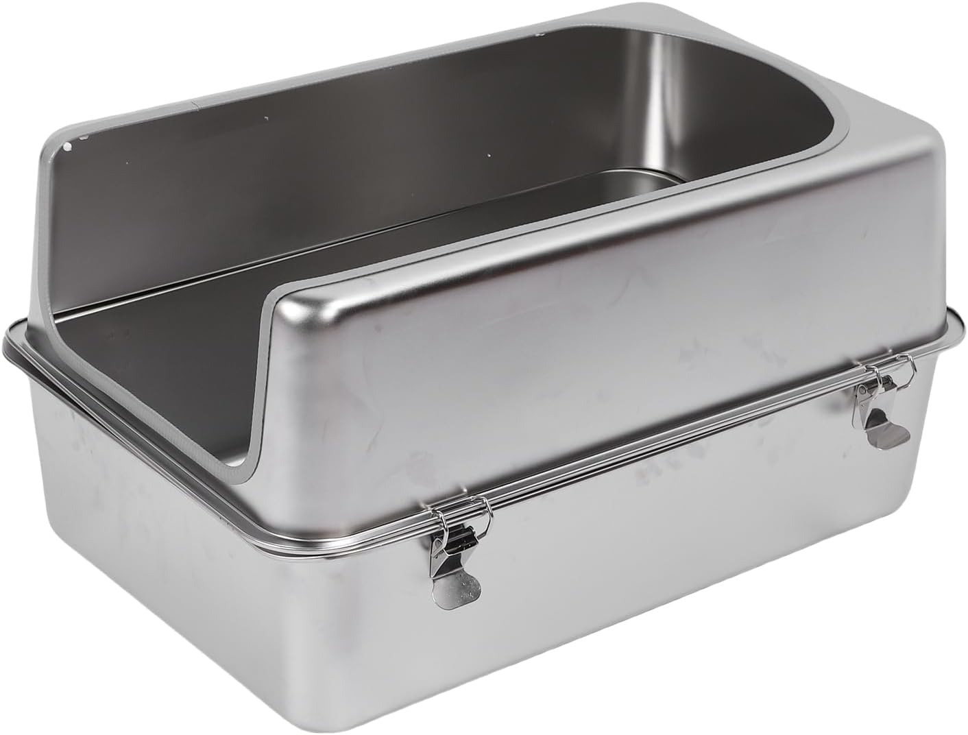 Jiawu Extra Large Stainless Steel Cat Litter Box with Cover for Easy Cleaning, Spacious Design for Cat Lovers image number 5