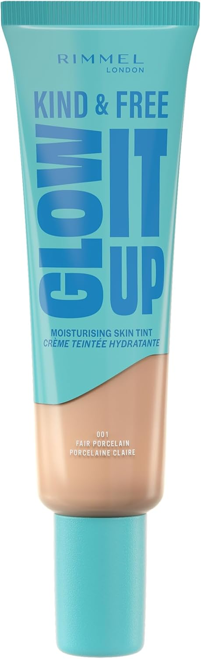 Rimmel London Kind & Free GLOW IT up Moisturising Skin Tint, 001, Fair Porcelain, 30Ml