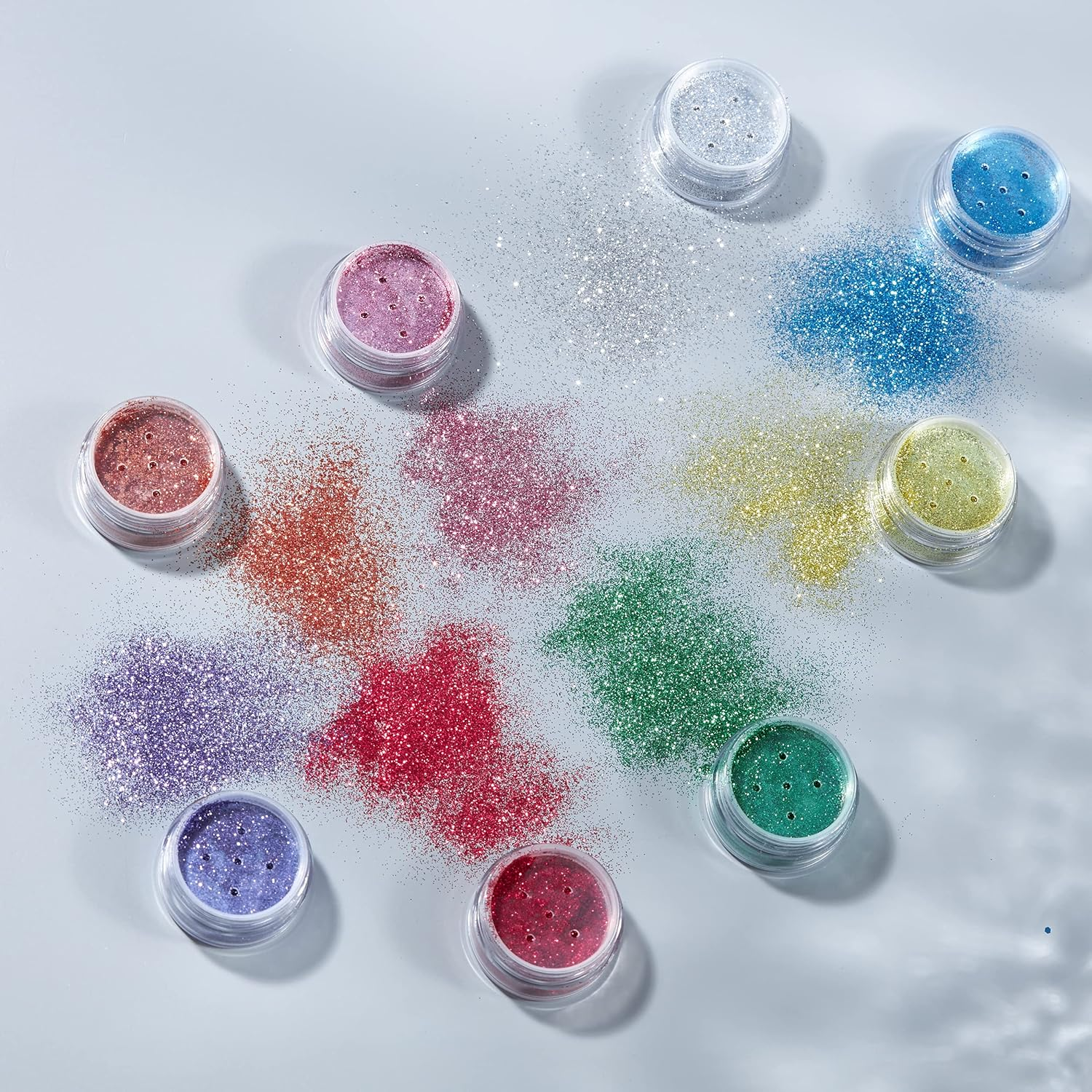 Fine Glitter Shakers by Moon Glitter &ndash; 100% Cosmetic Glitter for Face, Body, Nails, Hair and Lips - 5G - Gold - Blue image number 3