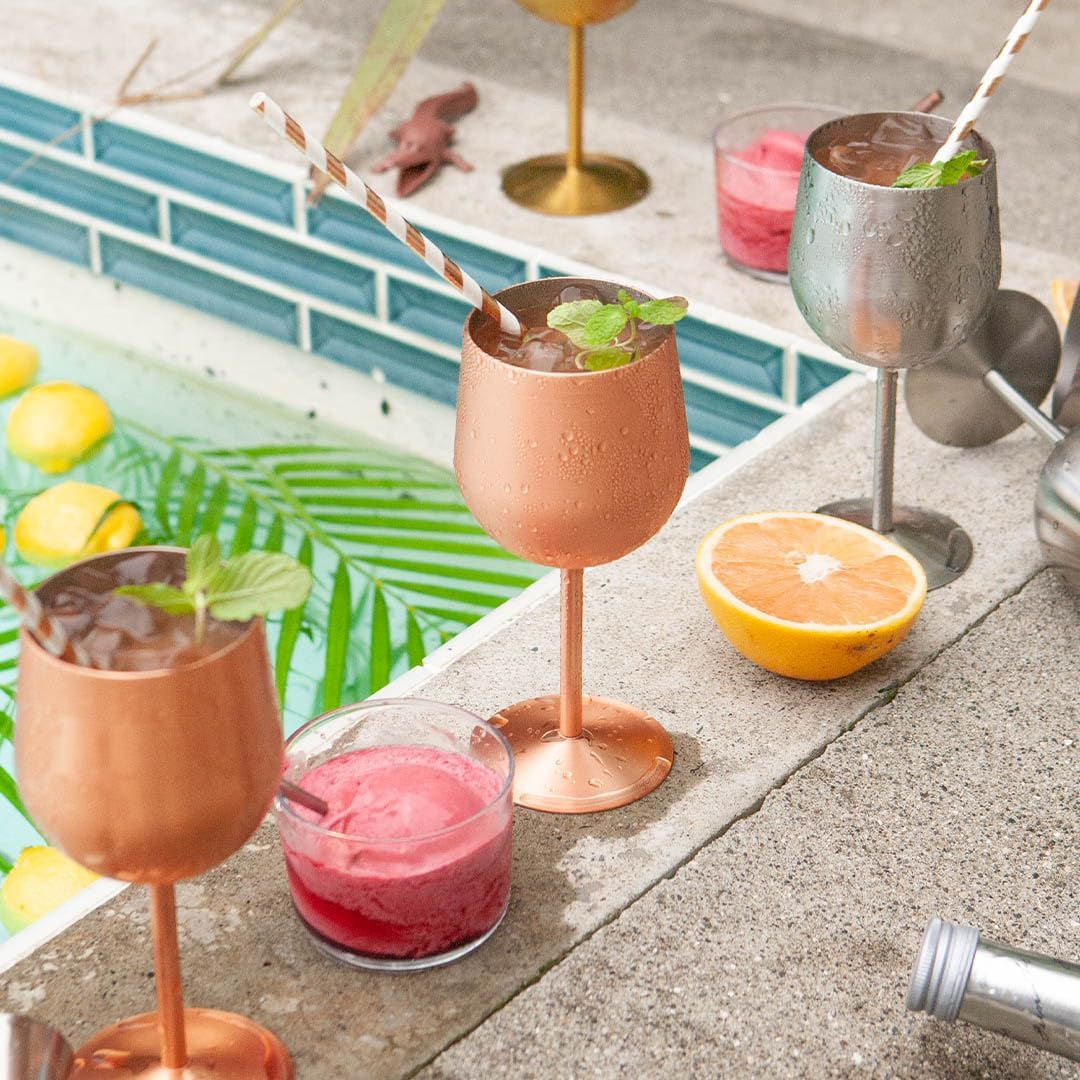 Dulton M-0519ST Wine Glass, Stainless Steel, Expressive Wine Glass, Height 7.1 Inches (180 Mm), Diameter 2.9 Inches (74 Mm), Capacity: 11.8 Fl Oz (350 Ml) image number 5