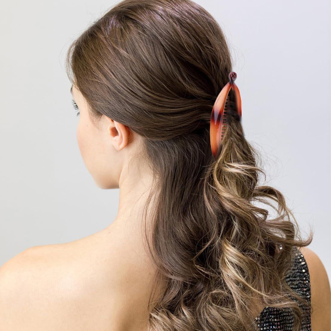 Pack of 4 Banana Clips, Banana Clip, Vintage Fishtail Hair Clip, French Banana Clip, Ponytail Holder, Clincher Combs Tool, Suitable for Long, Curly or Straight Hair