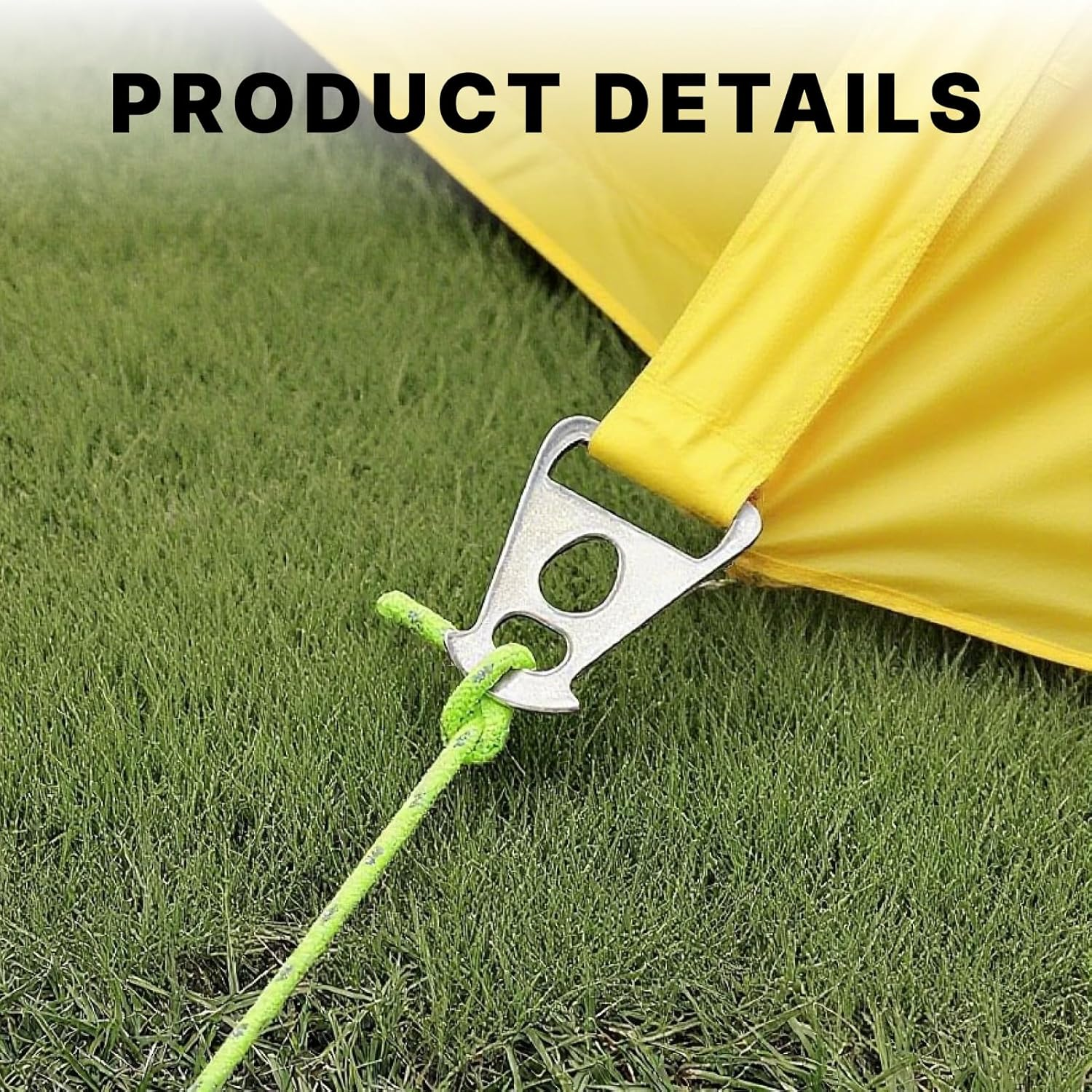 Pack of 8 Reflective Guy Ropes for Tents, 4Mm Luminous Tension Cord with Aluminium Tensioner Adjusters, Ideal for Camping, Hiking, and Awning Tents, 13.1 Feet Long, Green image number 2