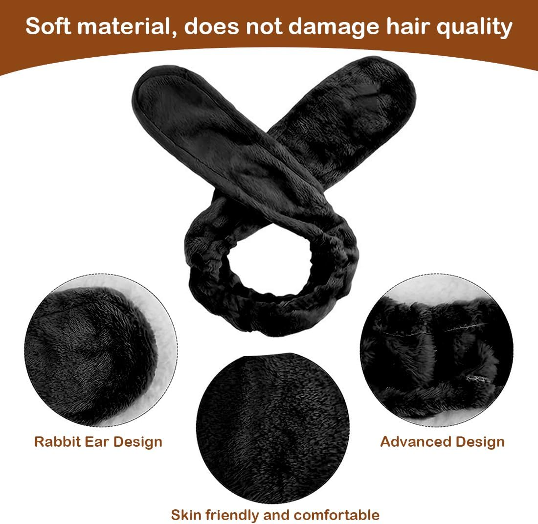 NHQZ Overnight Curls Band without Heat, Heatless Curls Band, Heatless Curler Non-Slip, Hair Band Curls Overnight, Overnight Blowout Curls Styling Wave, Curls without Heat (Black) image number 4