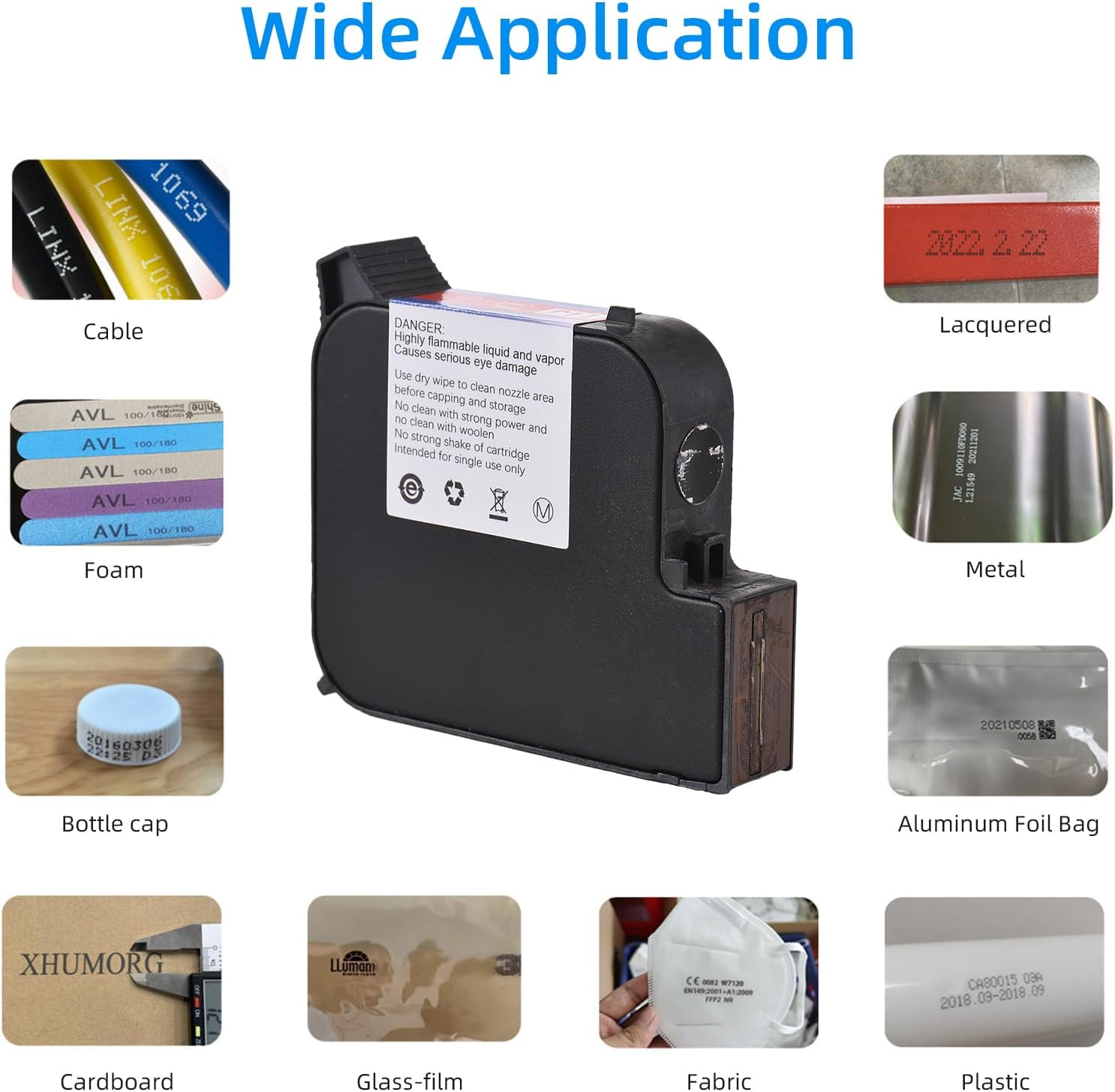 Mingzhe 308S Ink Cartridge Replacement Quick-Drying 45Ml for M20/T50 Handheld Inkjet Printer(Yellow) image number 1