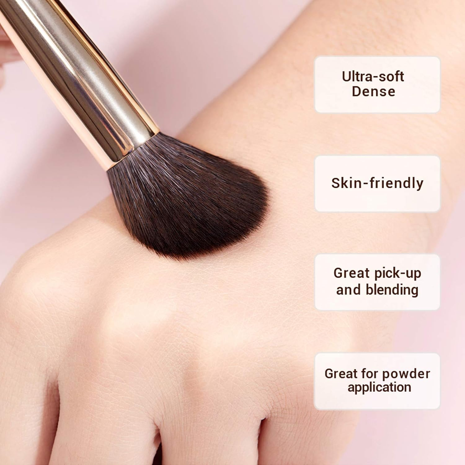 Jessup Makeup Brushes Set Professional, 25PCS Premium Natural Powder Foundation Eyeshadow Blending Concealer Blush Highlight Labeled Brushes, T280 - Blushing Bride image number 7