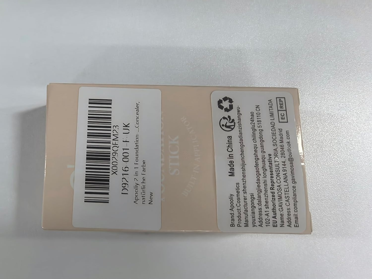 Apooliy 2 in 1 Full Coverage Foundation Stick,Hydrating Lightweight Foundation Makeup Stick,Built-In Applicator,Long-Lasting Cream Concealer,Natural Colour image number 2