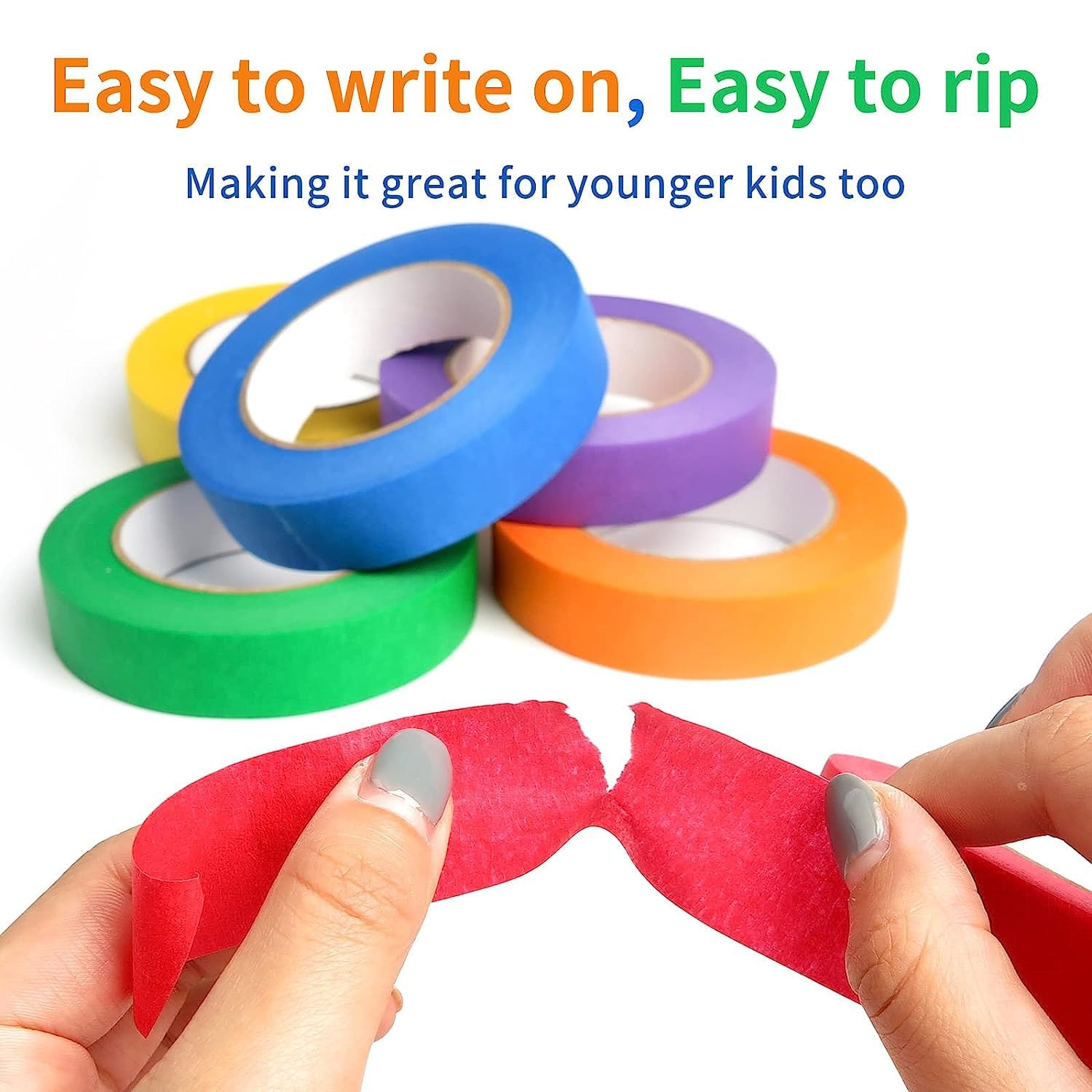 6 Rolls Colored Masking Tape 16 Yard per Roll, Rainbow Colors Painting Tape, Painters Tape, Craft Tape, Labeling Tape, Paper Tape for Bullet Journals, Party Decorations, DIY Craft (15Mm X 15M) image number 6