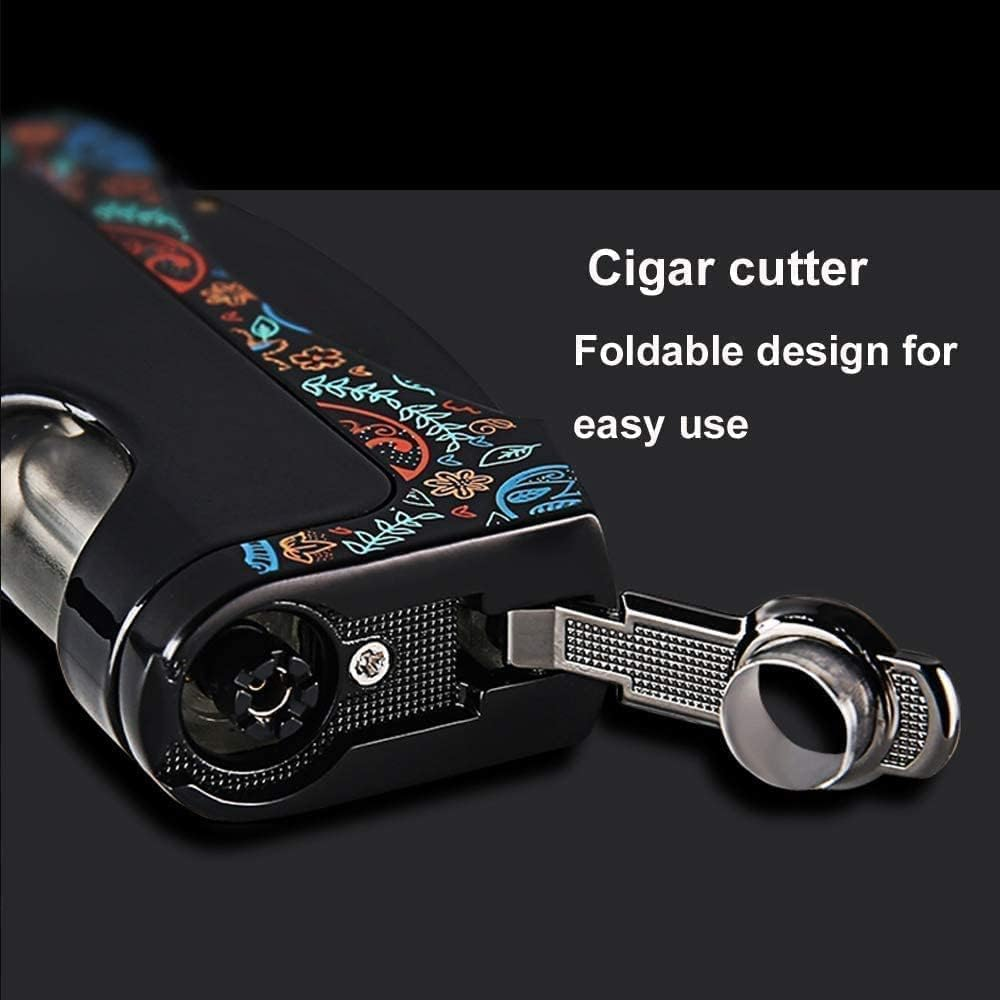 Pocket Torch Lighter, Adjustable Single Jet Blue Flame Butane Lighters Windproof Refillable Gas Lighters with Punch for Gift Grill Camping (Without Gas) image number 5