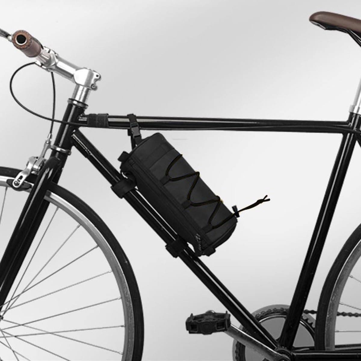 AIMALL Multi-Purpose Bicycle Handlebar Bag &ndash; 8.66"X4.33" Waterproof Nylon Front Tube Saddle Pouch with Adjustable Straps for Mountain & Road Bikes image number 5