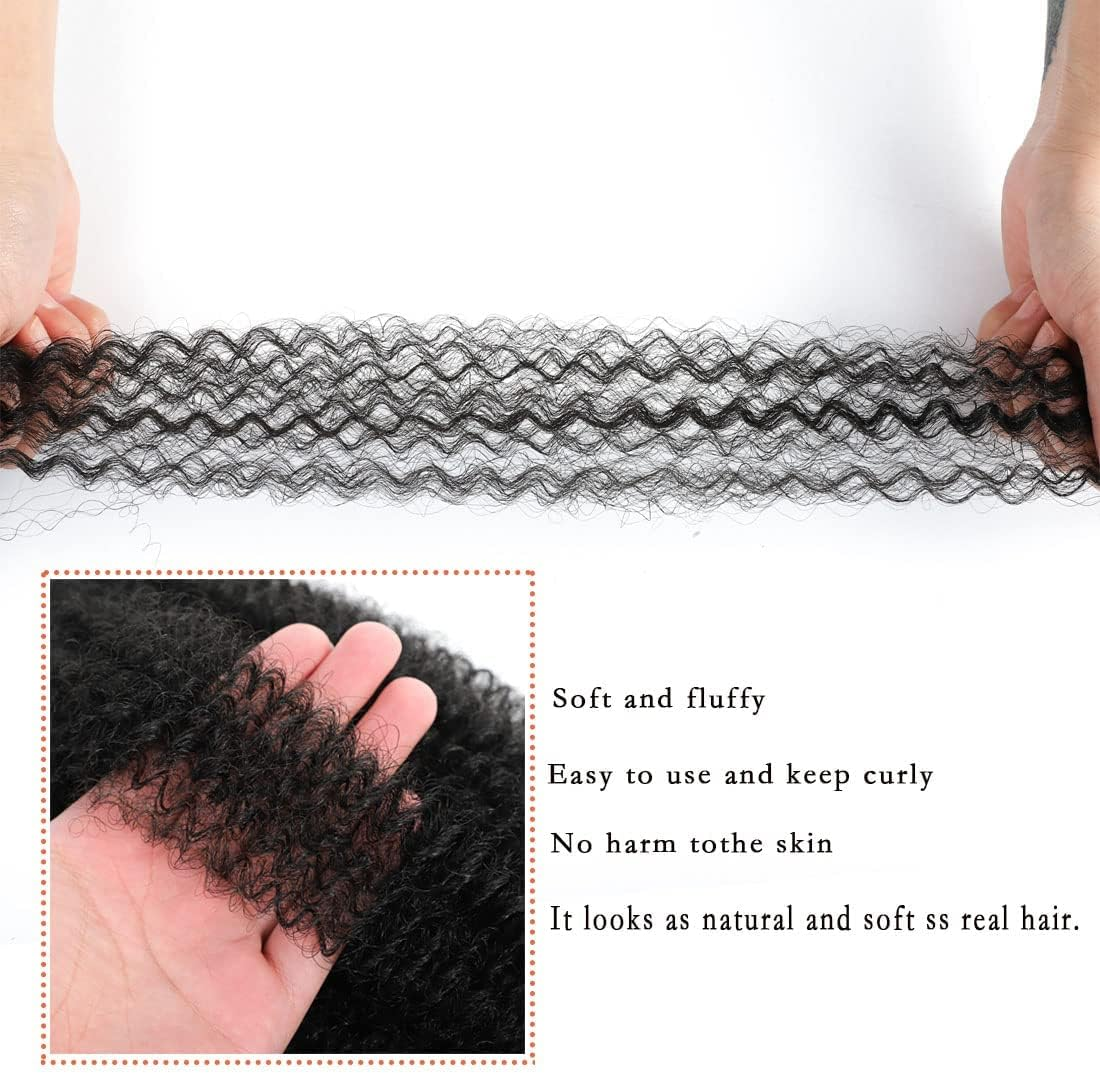 Celie 8 Packs Pre-Separated Springy Afro Twist Hair Suitable for Damaged Soft Locs Synthetic Marley Twist Braiding Hair (18 Inches, 1B) image number 2