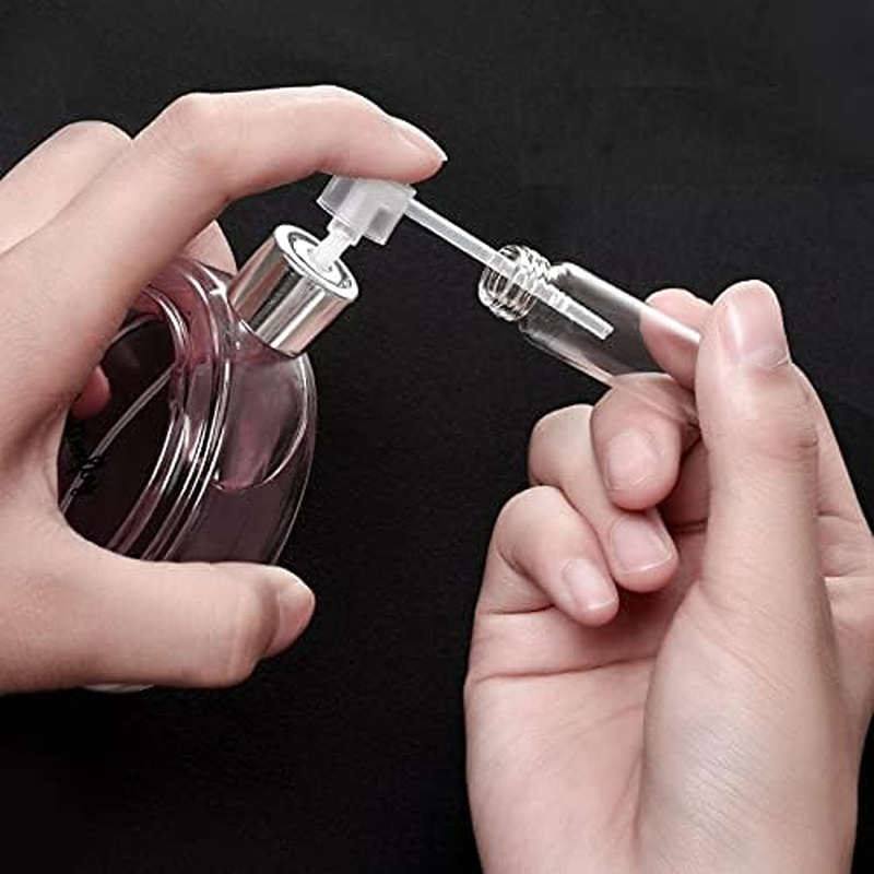 ZHIYE 5ML Perfume Atomiser Spray Bottle, 3 Pieces Refillable Refilling Travel Size Perfume Bottles in Pocket & Handbag Black & Purple & Blue