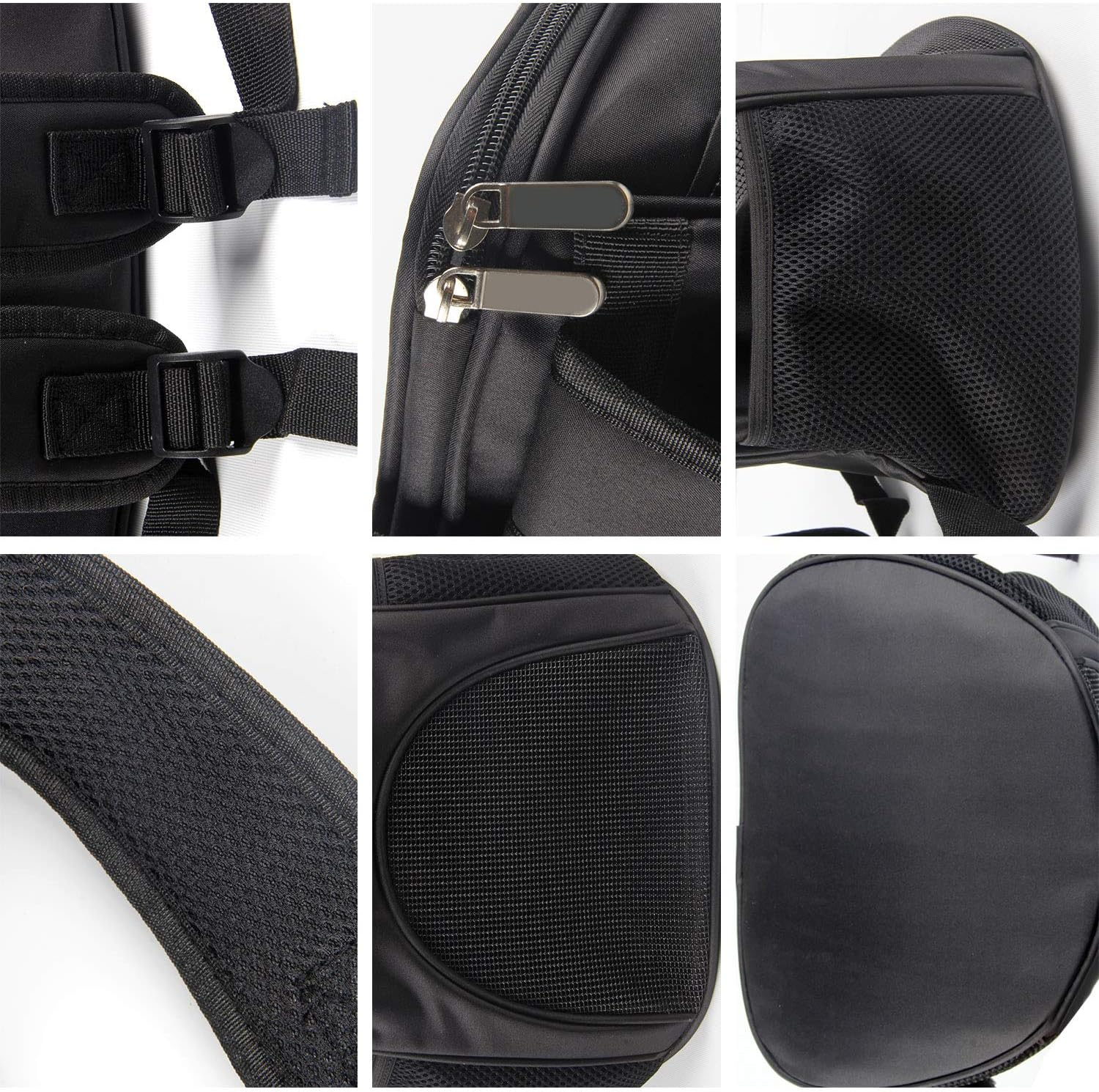 Dog Carrier Backpack Breathable for Small Pets/Cats/Puppies, Pet Carrier Bag with Mesh Ventilation, Safety Features and Cushion Back Support, for Traveling, Hiking, Camping, Walking & Outdoor (Black) - Black image number 4