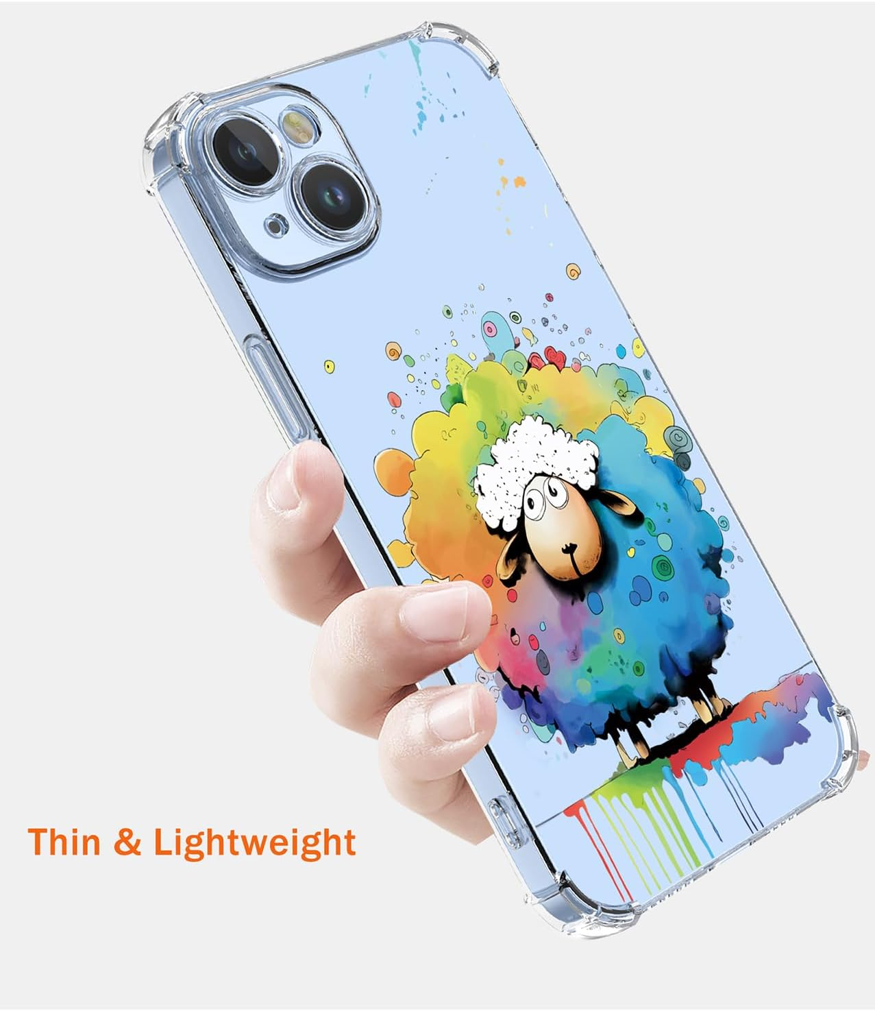 XINYEXIN Transparent Case for Samsung Galaxy A36 5G, Colourful Cool Art Graffiti Series Cute Pattern, Ultra Thin Shockproof TPU Clear Mobile Phone Protective Case - Sheep image number 1