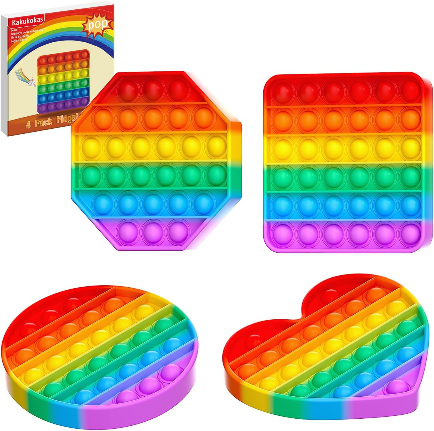 12 Pack Fidget Toys,Pop Fidgets Pack Party Favors for Kids & Adults,Push Sensory Toys Bulk Toddler Toys,Stress Relief Gifts for Easter Basket Stuffers,Party Supplies,Classroom Prizes image number 3