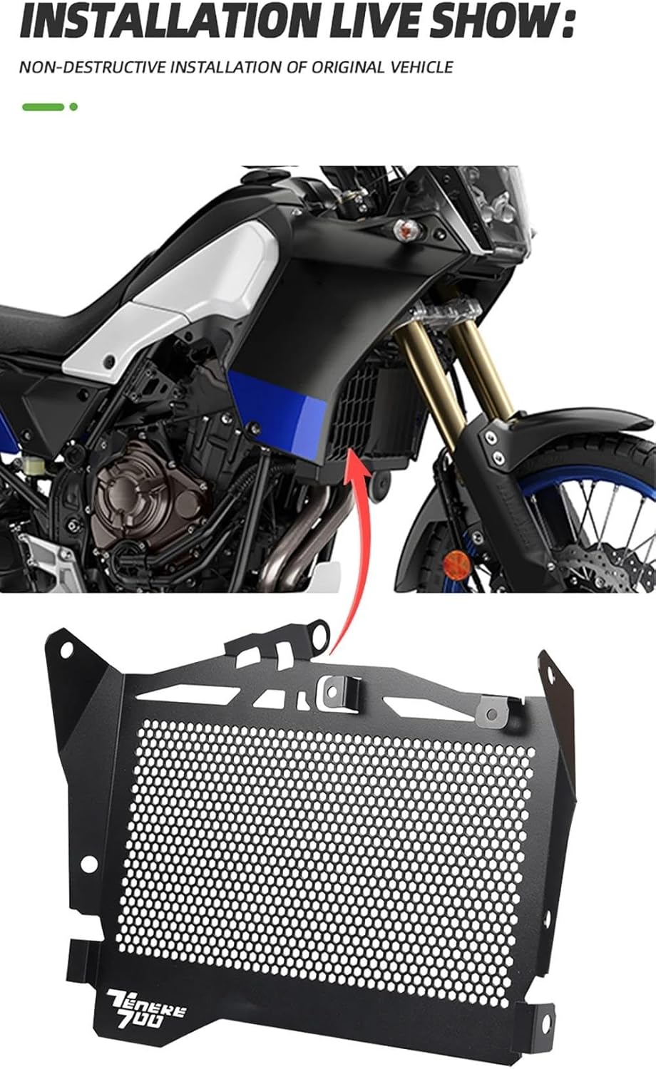 VEAEKNCFCB for Y&Amaha for Tenere 700 Tenere700 Rally T7 2019-2023 Motorcycle Accessories Radiator Grille Guard Protector Cover Motorcycle Radiator Guard Engine image number 1