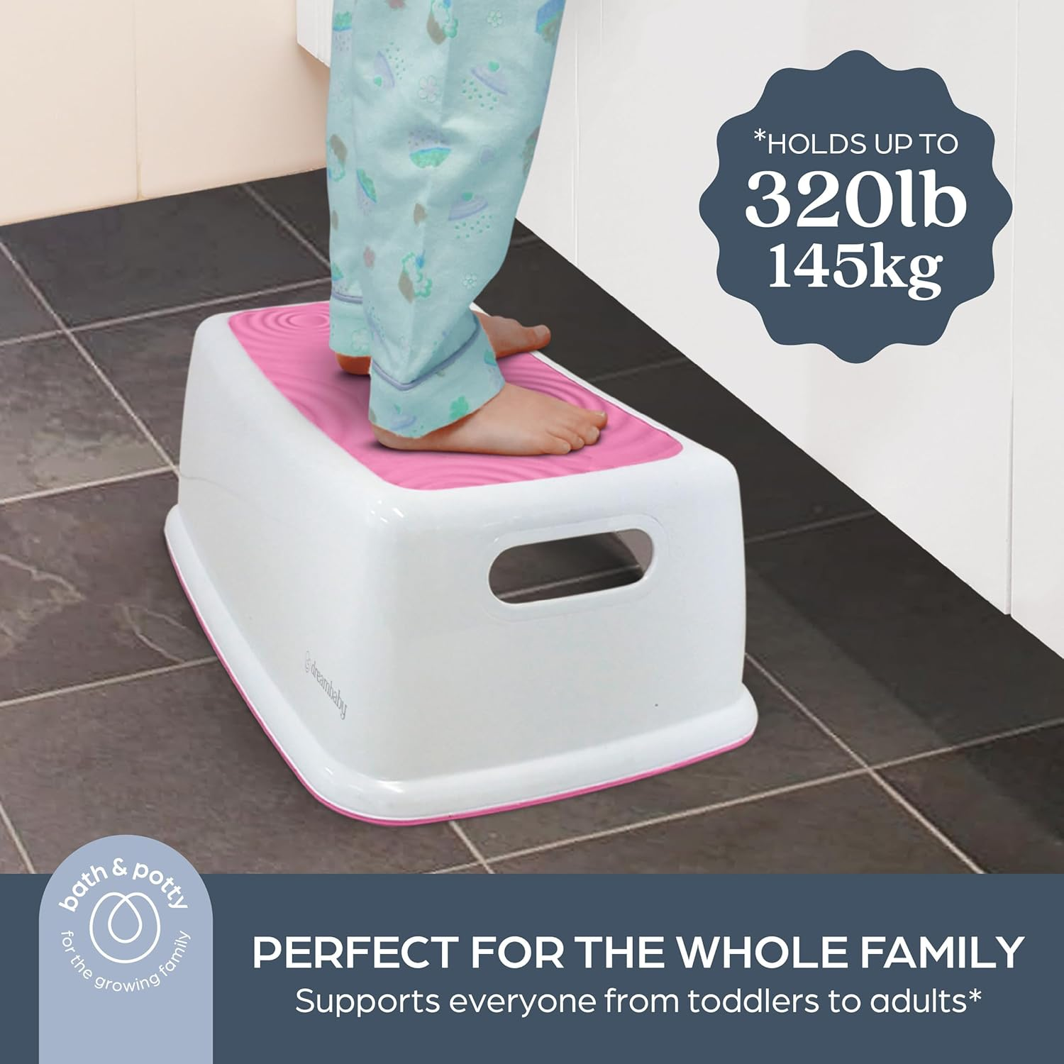 Dreambaby Toddler Step Stool, Plastic or Rubber, Pink, 26 X 38 X 16.5Cm image number 3