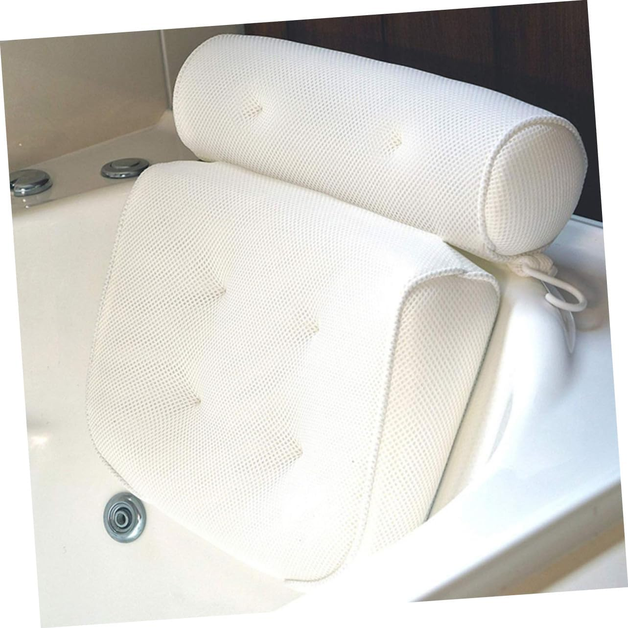 LOLIPPYY Bath Pillow 3D Mesh Spa Tub Pillow with 6 Suction Cups Neck and Head Support Cushions for Relaxing Bathing at Home image number 6