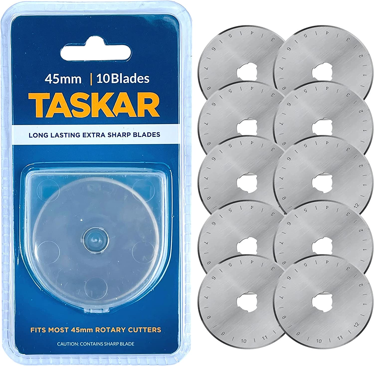Taskar 45Mm Rotary Cutter Blades for Olfa Etc - 10 Pack image number 2