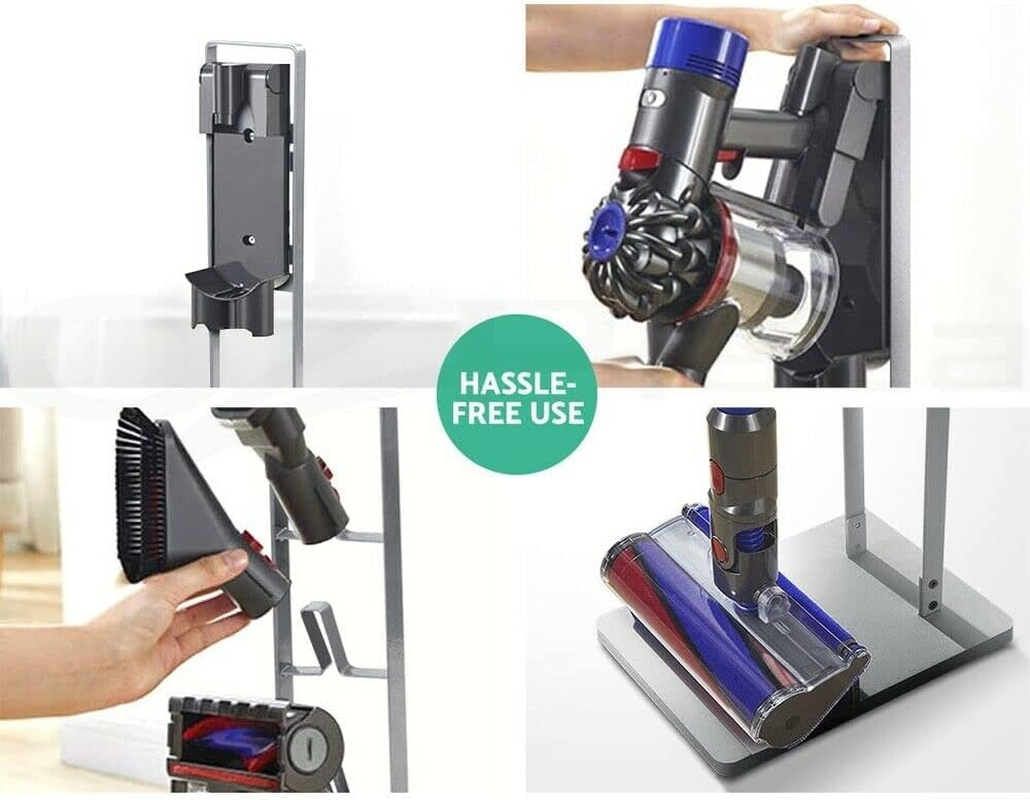 Freestanding Vacuum & Accessories Stand for Dyson V6 V7 V8 V10 V11 (Black)