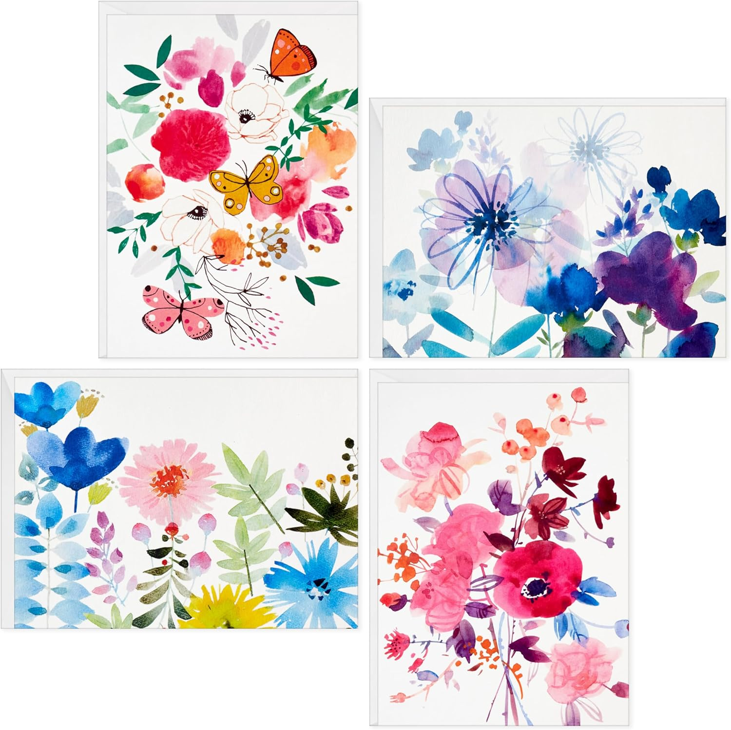 Hallmark Blank Cards Assortment, Painted Flowers (48 Cards with Envelopes) image number 3