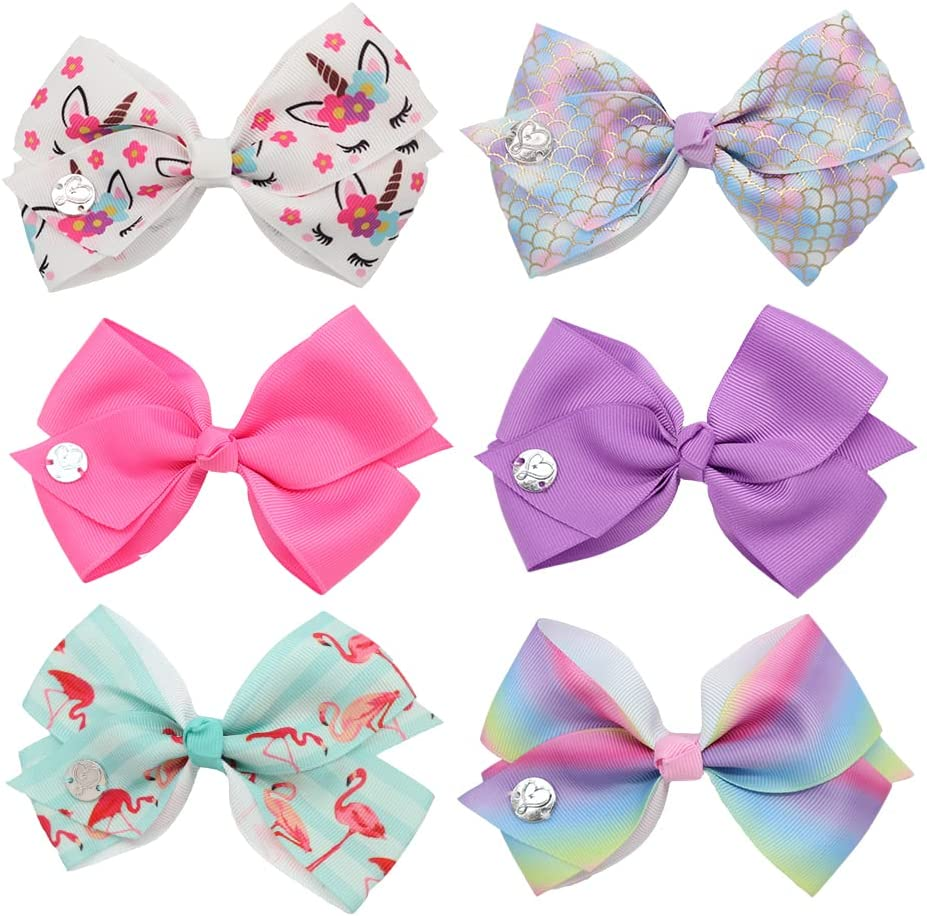 YJ Premiums Large Hair Bows for Girls Handmade Grosgrain Ribbon Hair Bow Alligator Clips Hair Accessories for Little Girls (Jojo, A) image number 2