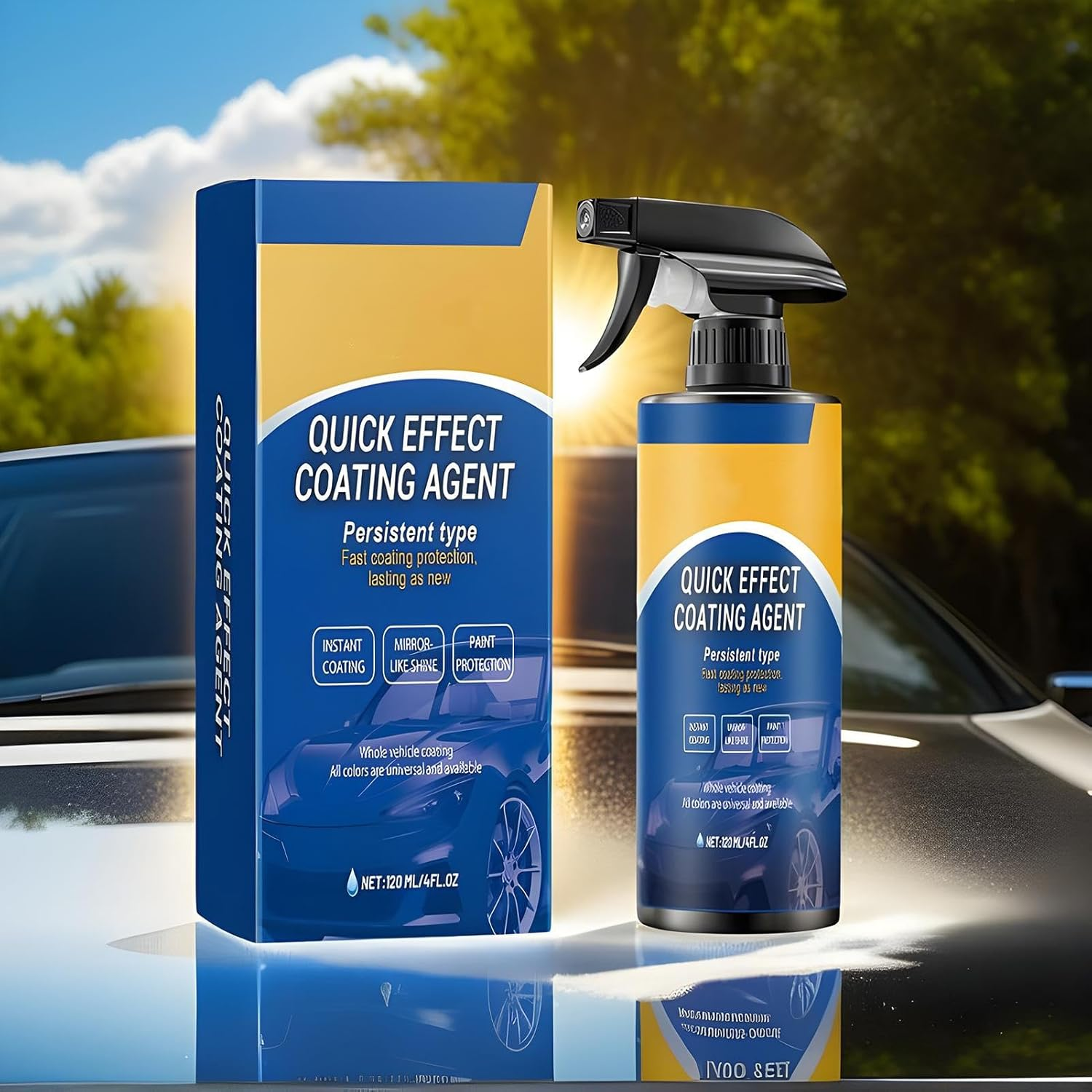 Ylnailky Spray Coating Agent | 120Ml Automotive Agent for Shine,Oxidation Resistant Car Coating Spray for Motorcycle, Beginners, Outdoors, Detailing, Window, Rims, Vehicle, Glass image number 4