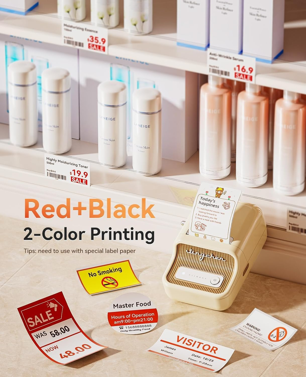 NIIMBOT B21Pro Label Maker, Sticker Printer Label Printer, 300Dpi HD Sticker Maker Machine Photo Printer for Memo, Study Notes, Photo Printing, Scrapbooking, Dark Green image number 5