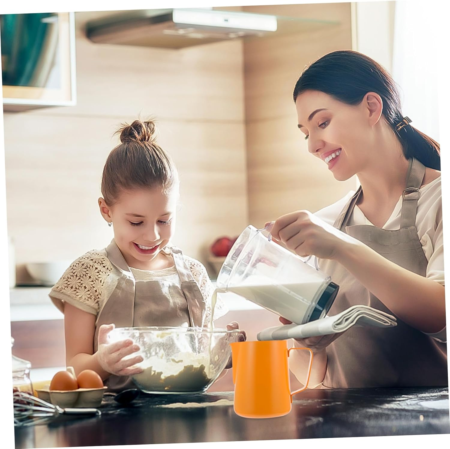 Ciieeo Milk Frothing Pitcher Stainless Steel Latte Art Pot for Coffee Milk Tea Shop - Black image number 7