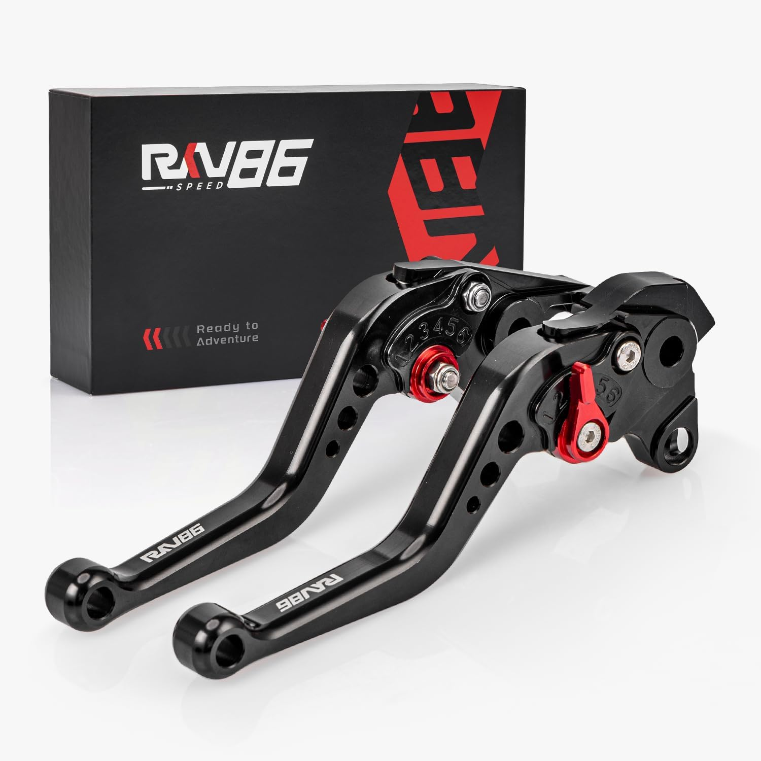 RKV86 Short Brake Clutch Levers Aluminum CNC for Honda CBF1000 (2006-2009),VFR750 (1991-1997),VF750S Sabre (1982-1986), VFR800/ VFR800F (2002-2020), VTR1000F Firestorm (1998-2005) Black image number 3