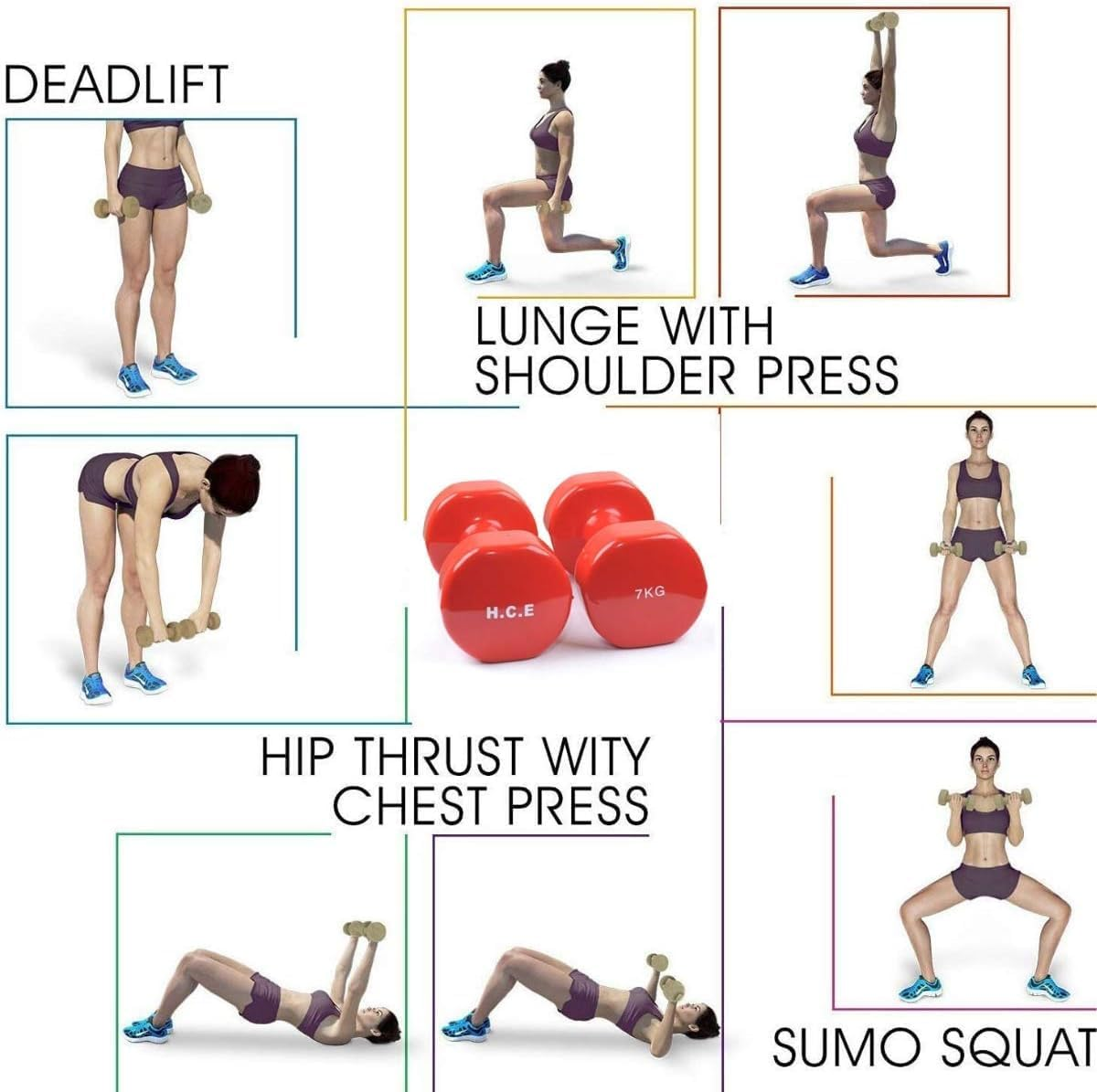 Vinyl Dumbbells, Hex Dumbbell Pair Vinyl Coated Dumbbell Set Hand Weights Home Gym Workout Equipment for Crossfit,Bodybuilding,Weightlifting,Sports Training image number 1