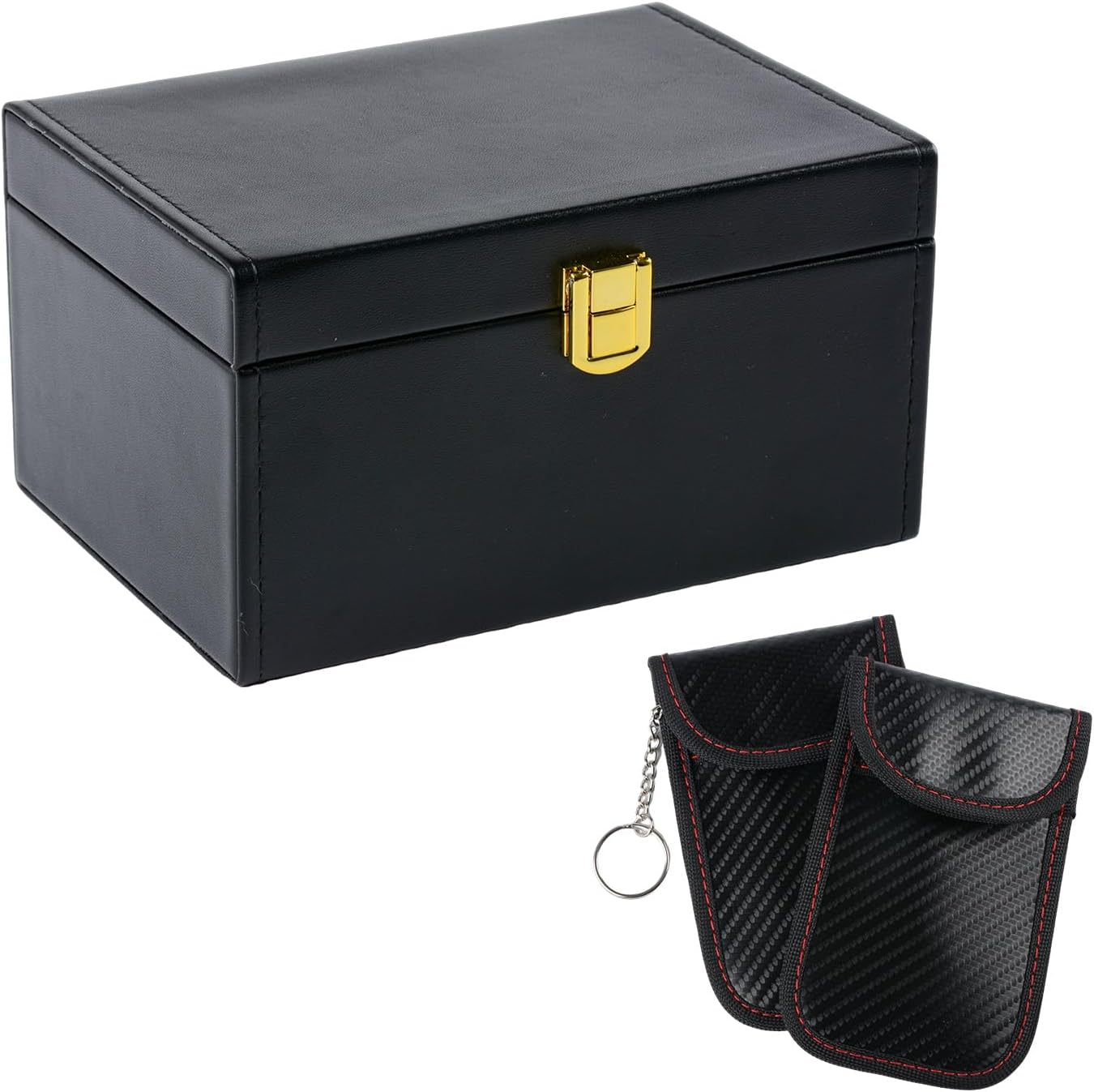 Faraday Box with 2 Faraday Bags Value Set for Car Key Signal Blocker Box Keyless Entry Car Key Safe Protector Anti-Theft Shield RFID Blocking Set for Keys and Phones