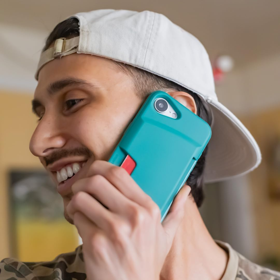 Smartish&reg; Iphone 16E Wallet Case - Wallet Slayer Vol. 1 [Slim + Protective] Credit Card Holder - Drop Tested Hidden Flip Card Slot Cover Compatible W/Apple Iphone 16E 2025 - Blues on the Green