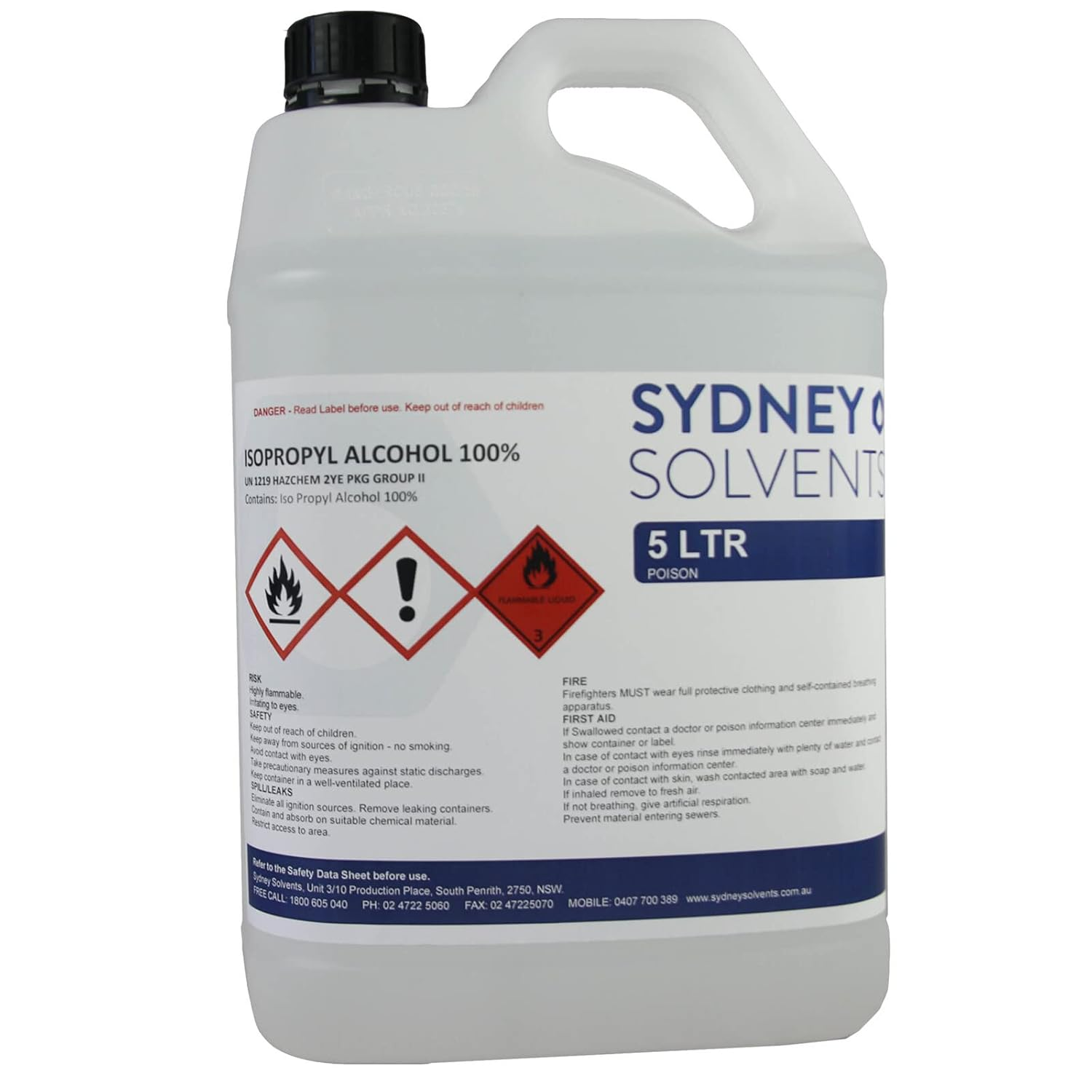 Isopropyl Alcohol - IPA Isopropanol 100% 5 Litre image number 1