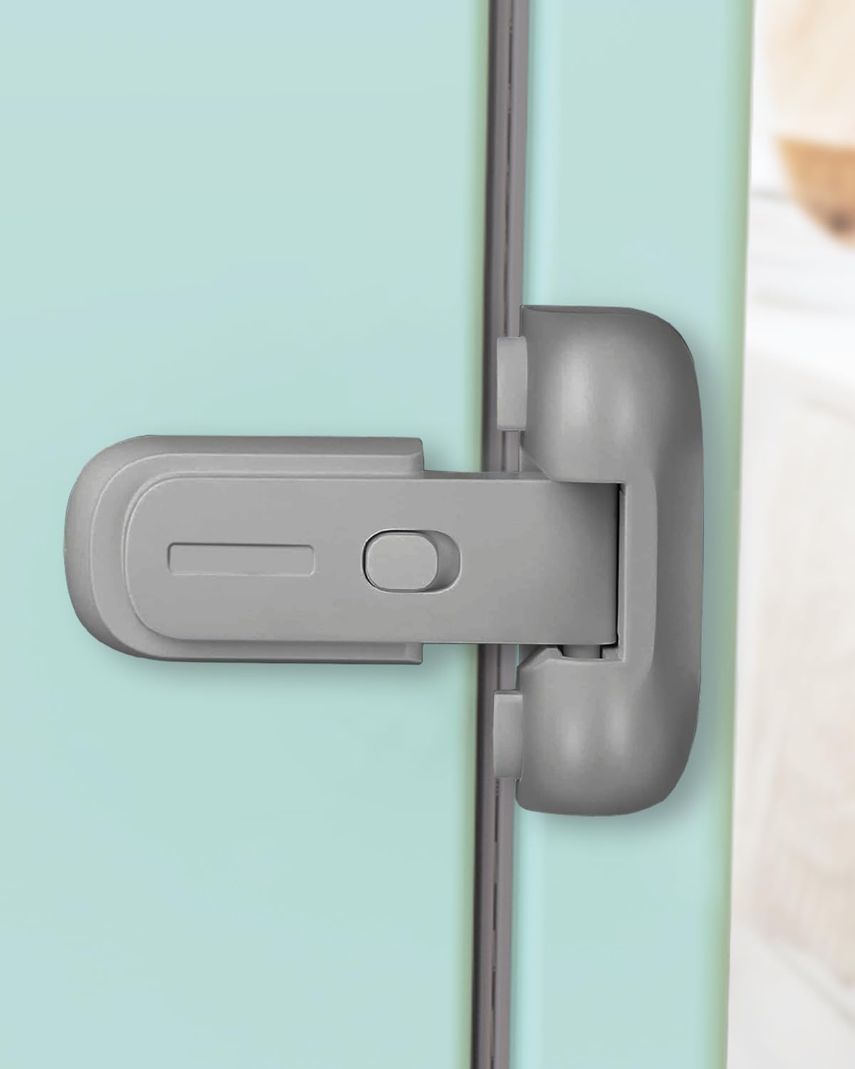 2 Pack Updated Baby Safety Proof Fridge Latch Lock to Keep Door Closed,Child Proof Refrigerator/Fridge/Freezer Door Lock for Toddlers and Kids,No Tools Need or Drill(White)