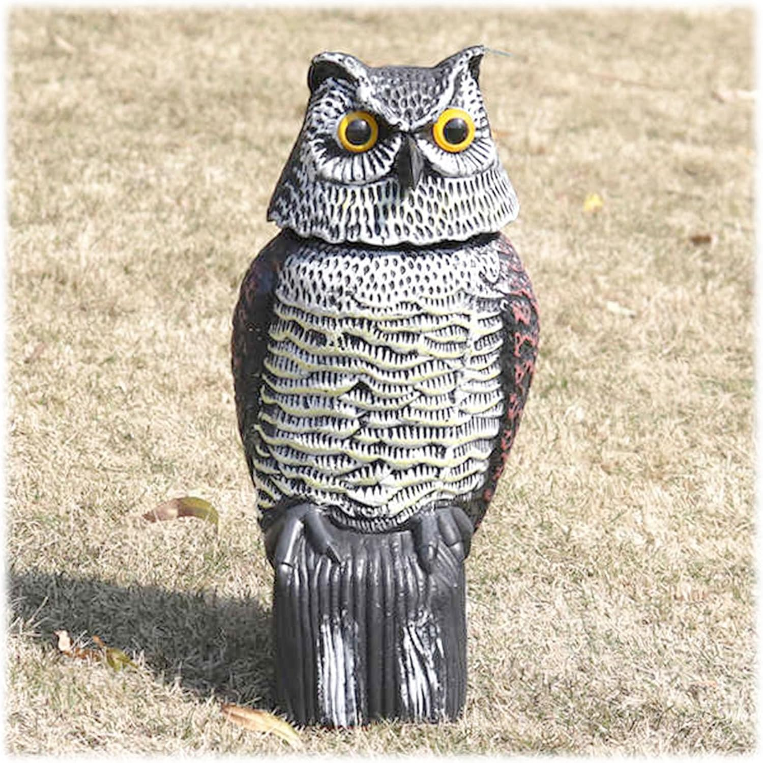 Scarecrows for Outside, Scarecrow Fake Owl with Rotating Head, Owl Decoy to Scare Birds Away Bird Deterrents for Outside, Woodpecker Deterrent, Plastic Owl Statue for Outdoor Garden Yard (1 Pack) image number 4