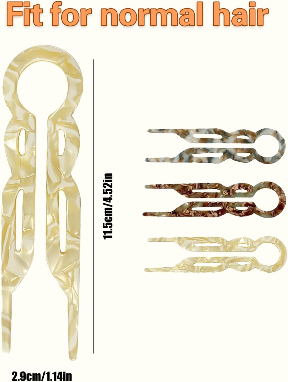 ONBPIY Vintage French Hair Clips 3Pcs - Tortoise Shell Acetate Hairpins for Women, Strong Hold Bobby Pins for Curly/Straight Hair, Updos & Daily Styling image number 5