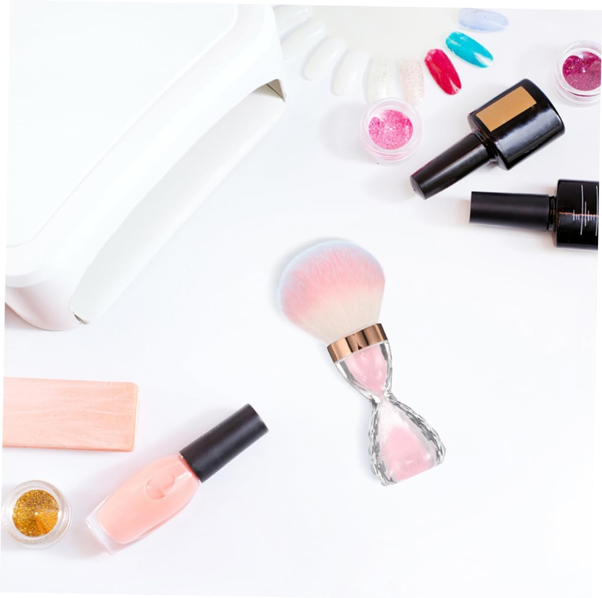 Vaguelly 2Pcs Nail Art Cleaner Barber Hair Brush Hair Cutting Brush Neck Duster Cleaning Tools