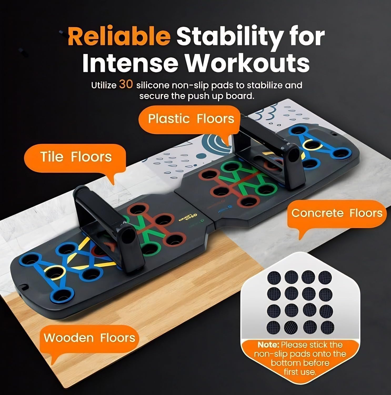 DULCE DOM Push up Board - Foldable 10-In-1 Push up Bar with Resistance Bands, Portable Multi-Function Home Gym Equipment for Strength Training image number 4