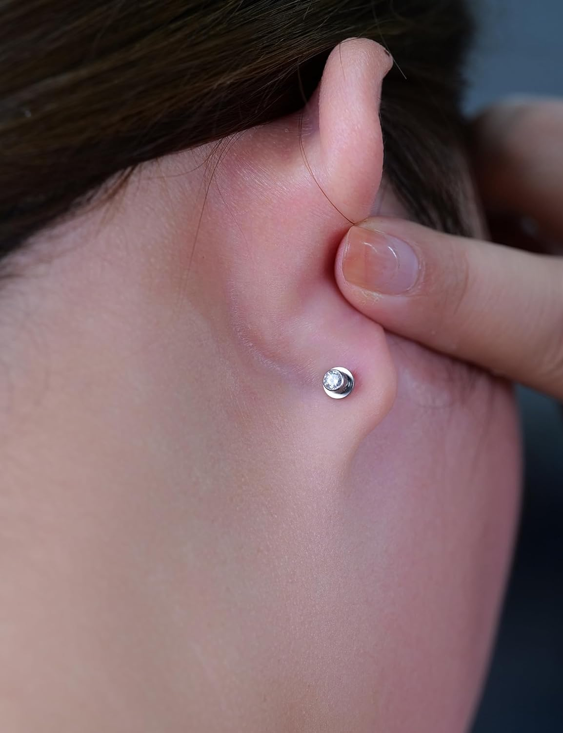 Limerencia Hypoallergenic G23 Implant Grade Titanium Screw Back Earrings Tragus 20G Helix F136 Piercing Post for Girls' Sensitive Ears Cartilage