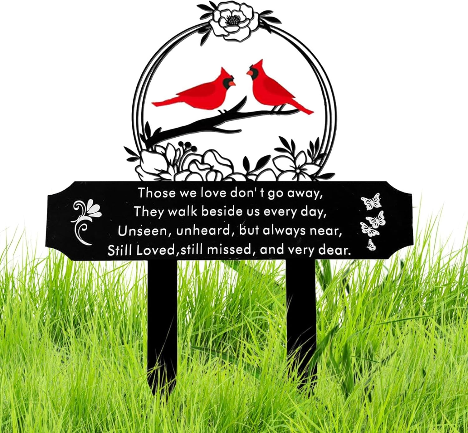 Grave Decorations for Cemetery,Metal Memorial Grave Marker - Elegant Large Grave Decor, Multipurpose Decor for Garden, Lawn, Cemetery, Funeral