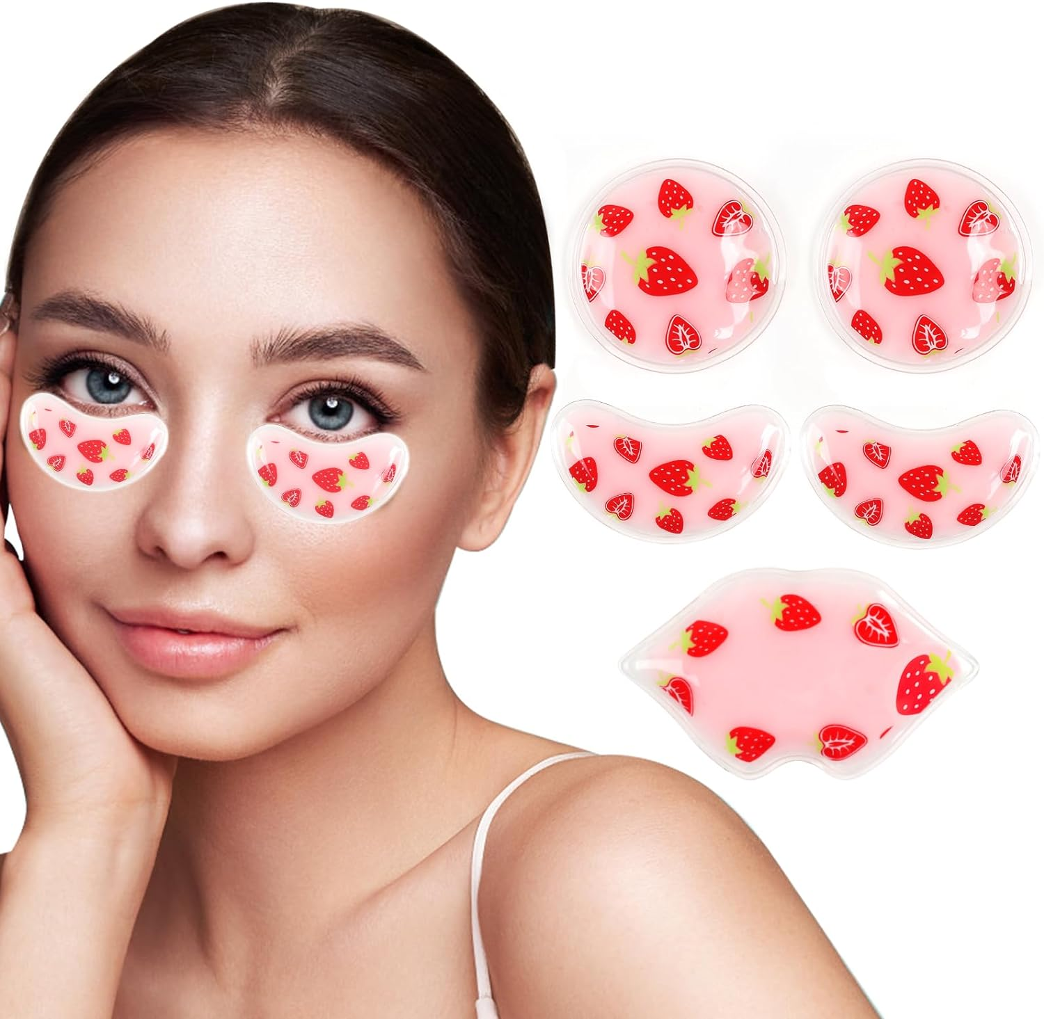 Beevines Small Gel Eye Ice Pack, 5 Pcs Cooling Ice Packs Reusable for Puffy Eyes, Warm & Cold Kids Pack for Boo Boos, Small Gel Patch for Puffiness, Allergies, Sinuses & Migraines image number 4