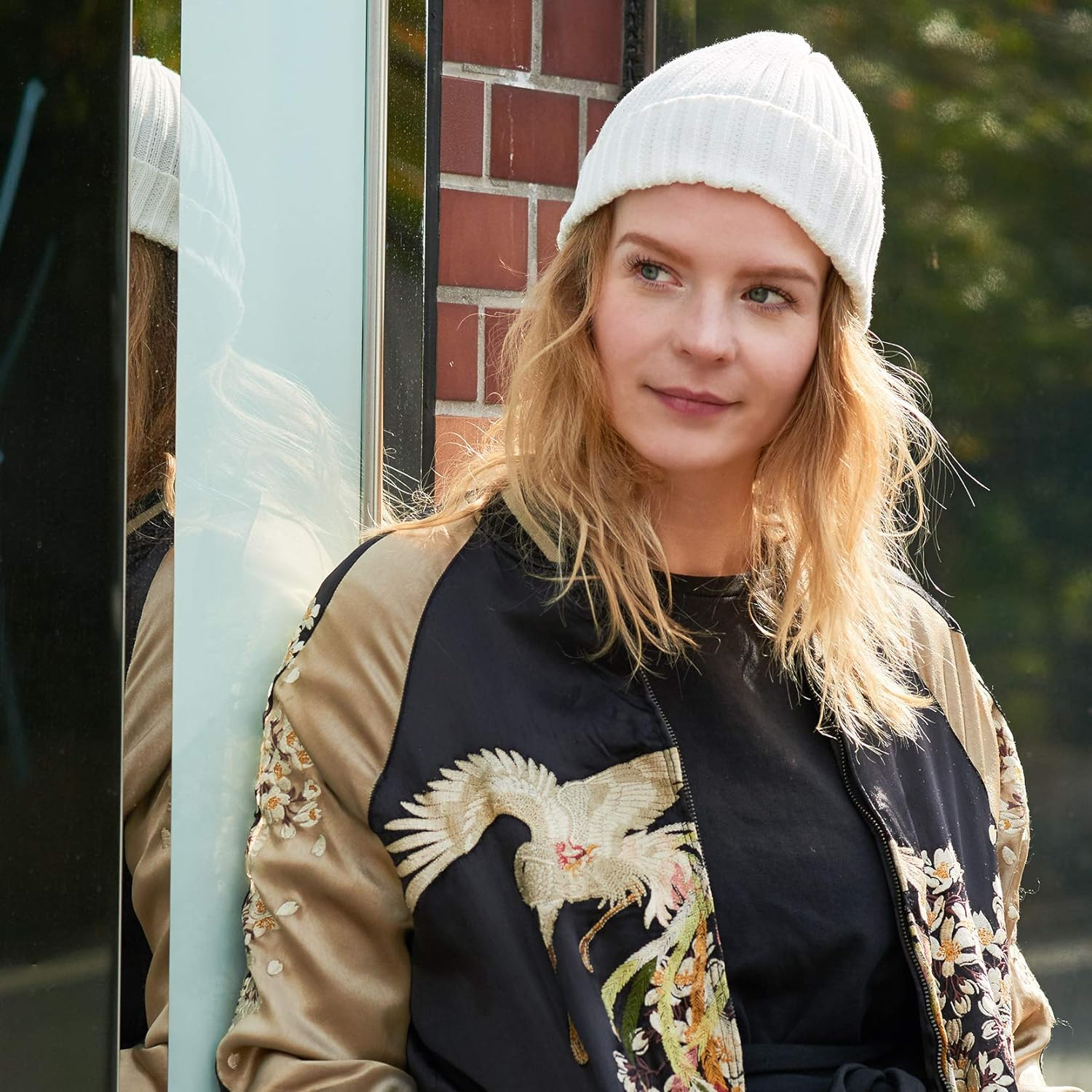 CHARM Mens Fisherman'S Beanie Hat - Cotton Slouch Cap Women Chemo Knit Winter - Black image number 2