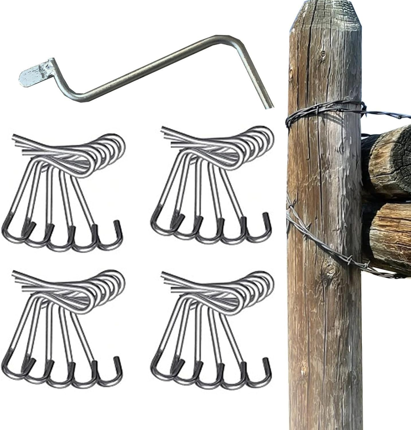 WEZCHUGHAOL 20 Pack Heavy Duty Wire Fence Tightener Kit - Metal Cable Stretcher Tool with Ergonomic Handle for Farm, Garden, Vineyard Fencing & Livestock Enclosure Maintenance Supplies image number 2