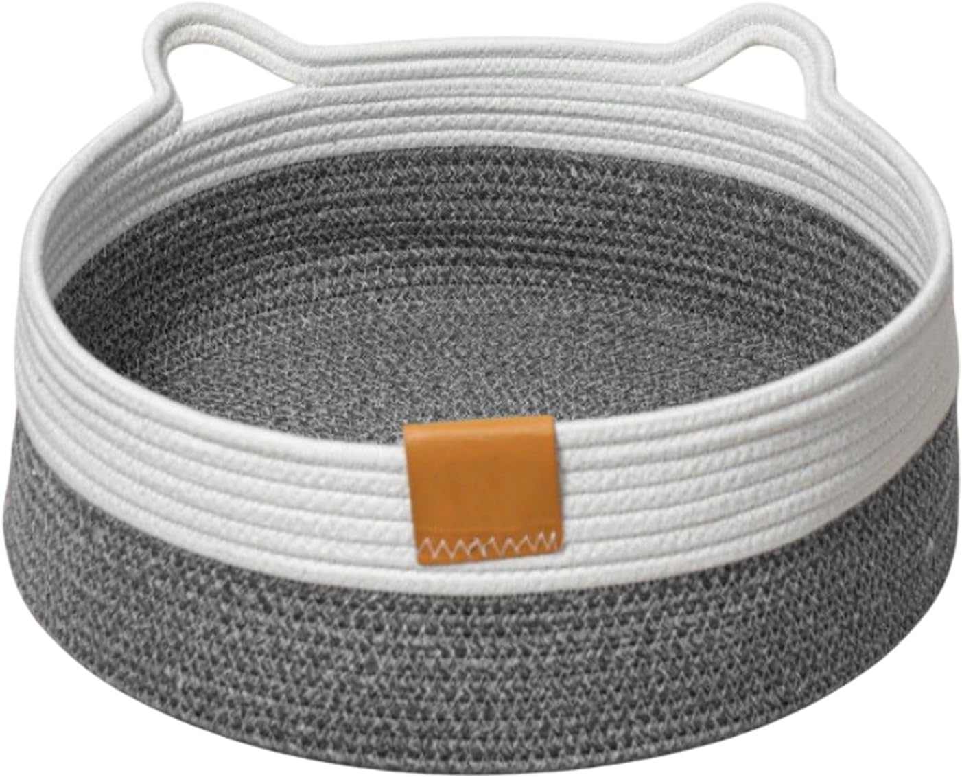 CAPASTEC Woven Cat Bed, 50 Cm Diameter, Foldable Basket Nesting Site, Breathable Pet Lounger, Claw Abrasion-Resistant Universal Kitten Bed, Deep Grey image number 5