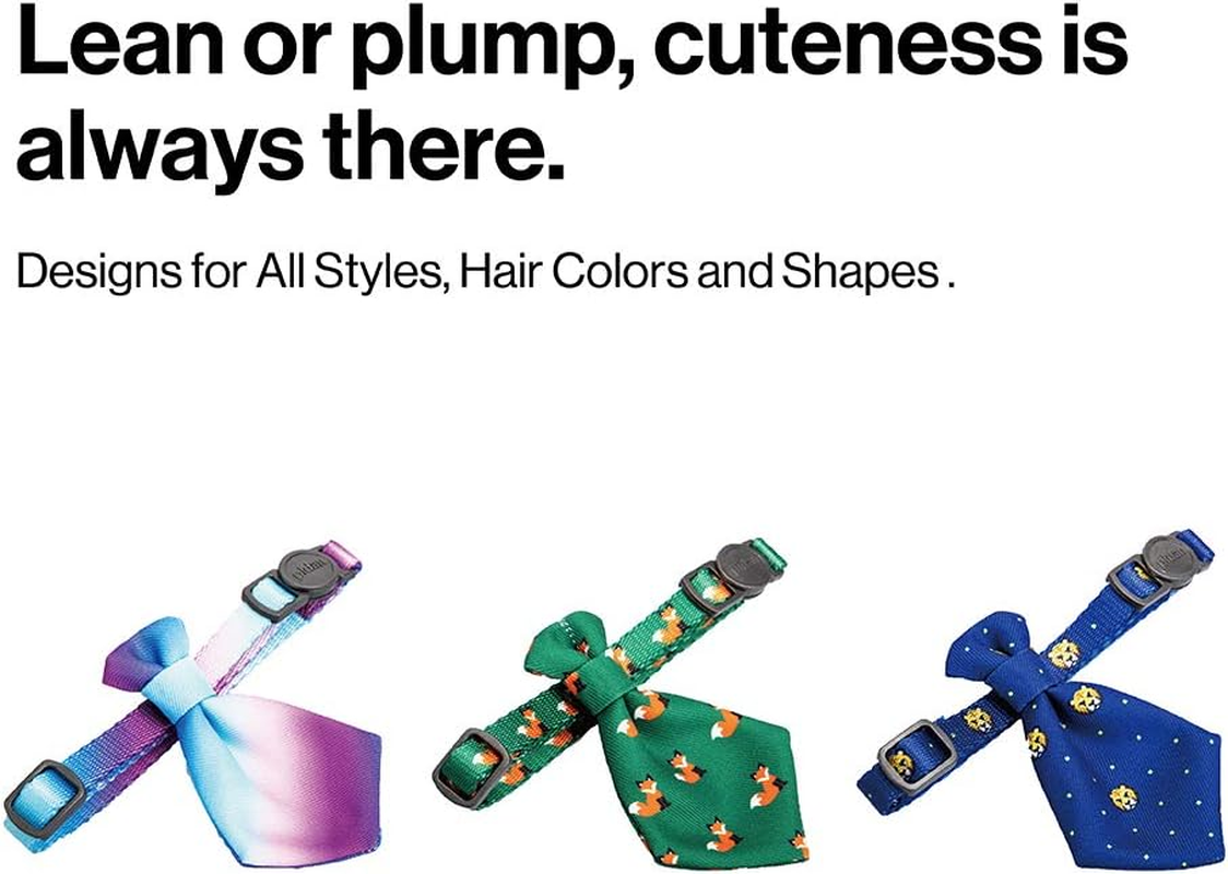 Pidan Cat Necktie Collar, Blue-British Style Tiger - Green-Fox In Woods image number 6