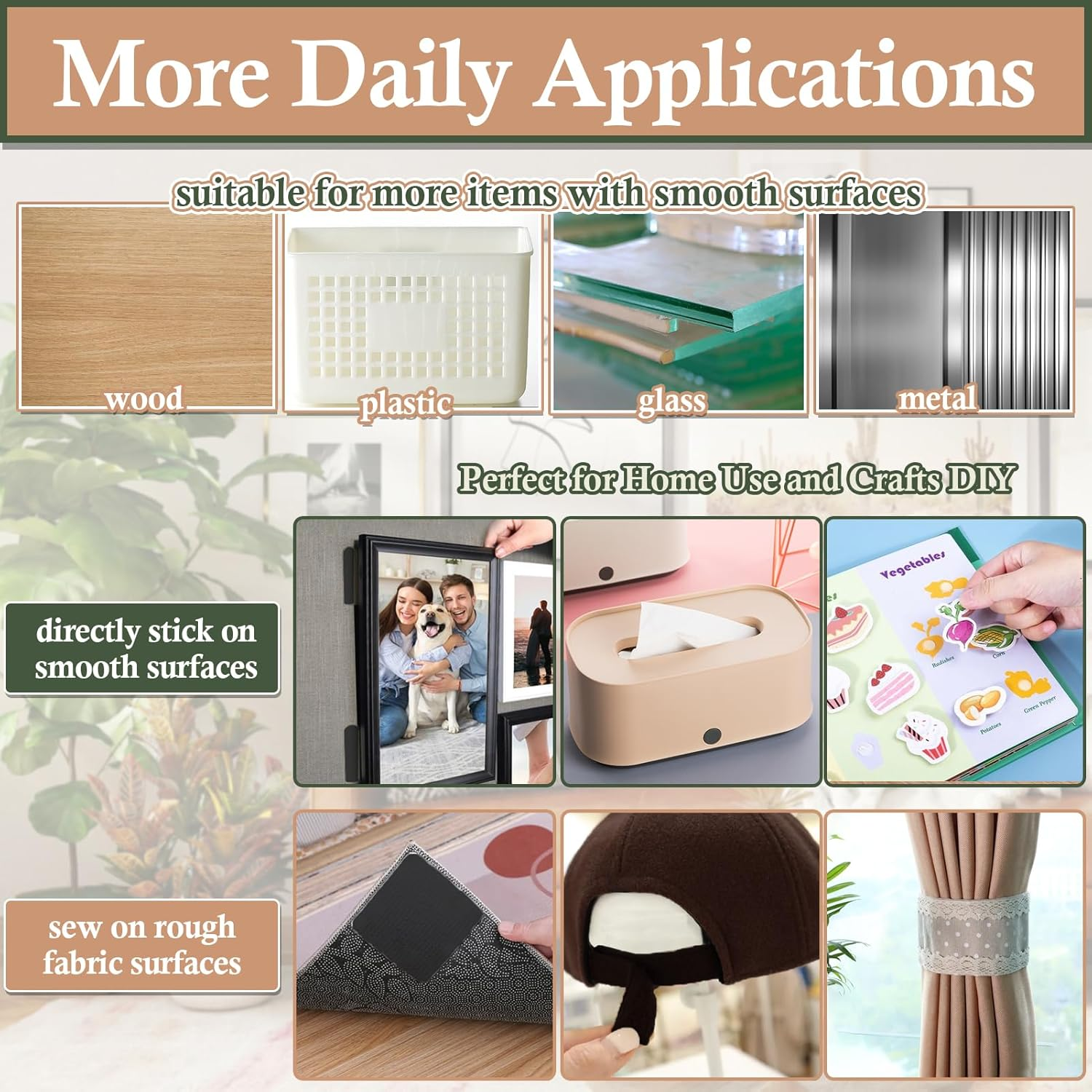 Teuvo Couch Cushion Non Slip Pads to Keep Couch Cushions from Sliding, Hook and Loop Tape with Adhesive for Smooth Surfaces, 2M Long and 11Cm Wide image number 6