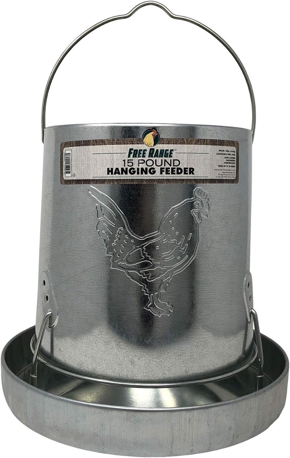 Harris Farms 1000293 Galvanized Hanging Poultry Feeder, 15 Lbs, Metal image number 1