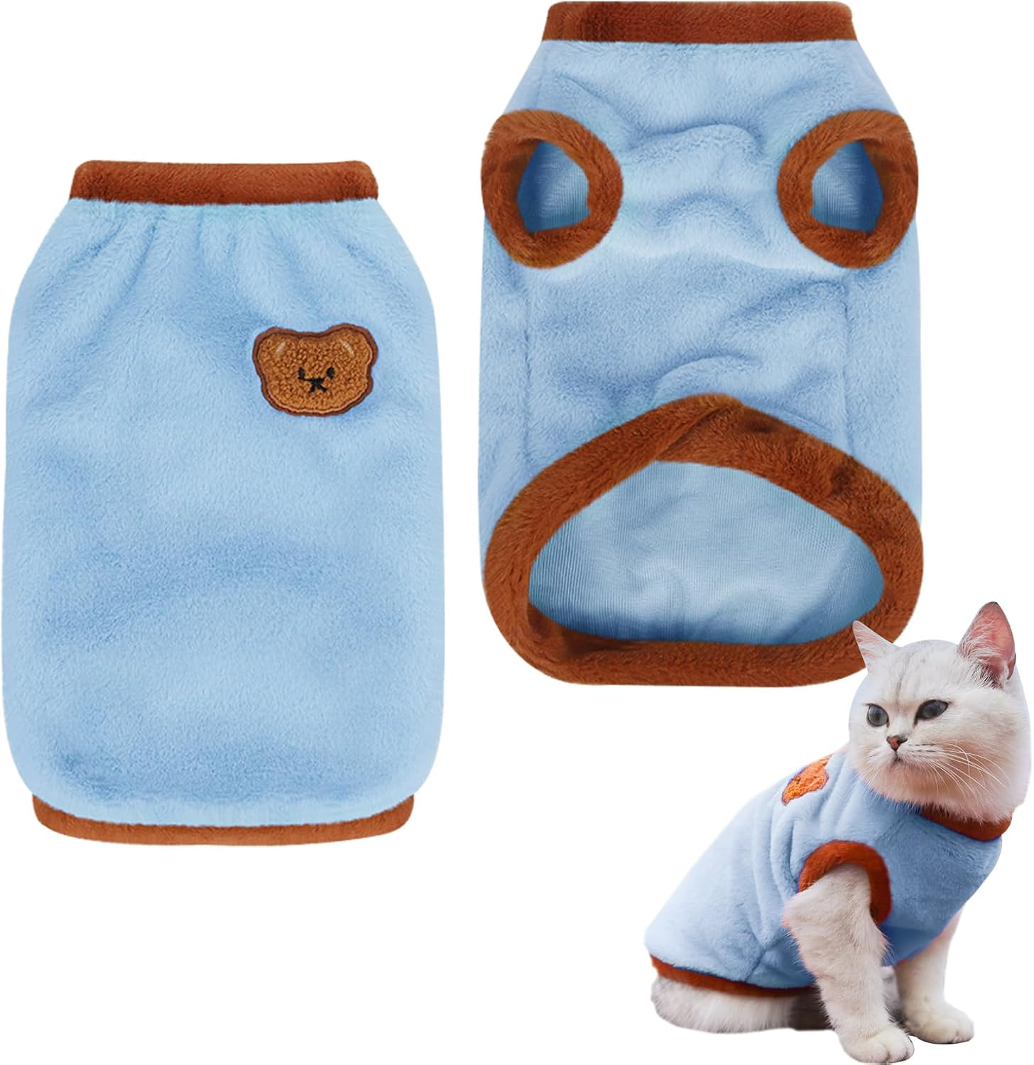 Cotton Cat Clothes,Winter Warm Cat Jumper Sweater for Cats Small Dogs,Cute Cat Sweater Cat Jumper Vest Pet Clothing for Chihuahua Yorkshire Welsh Corgi (Pink, S)