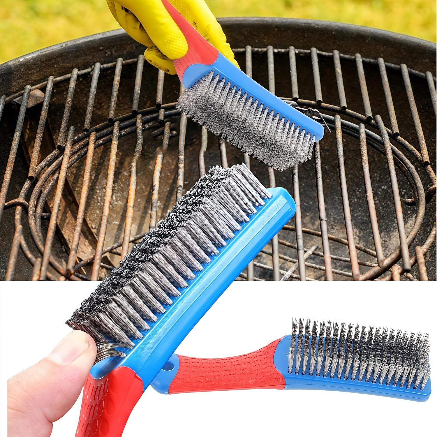 2 Pcs Wire Brush, 3 X 16 Cm Steel Wire Metal Brushes,Hard Bristle Cleaning Brush,Heavy Duty Bristles,For Rust, Paint, Grease Removal Grill Cleaning image number 1
