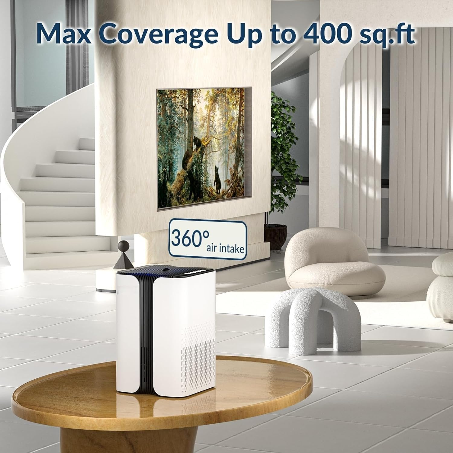 Air Purifier for Home with HEPA Filter, Ultra-Quiet 24Db Sleep Mode, Night Light, 3 Timers & Aromatherapy for Bedroom, Dorm, Apartment, Kitchen &ndash; KJ7 image number 2